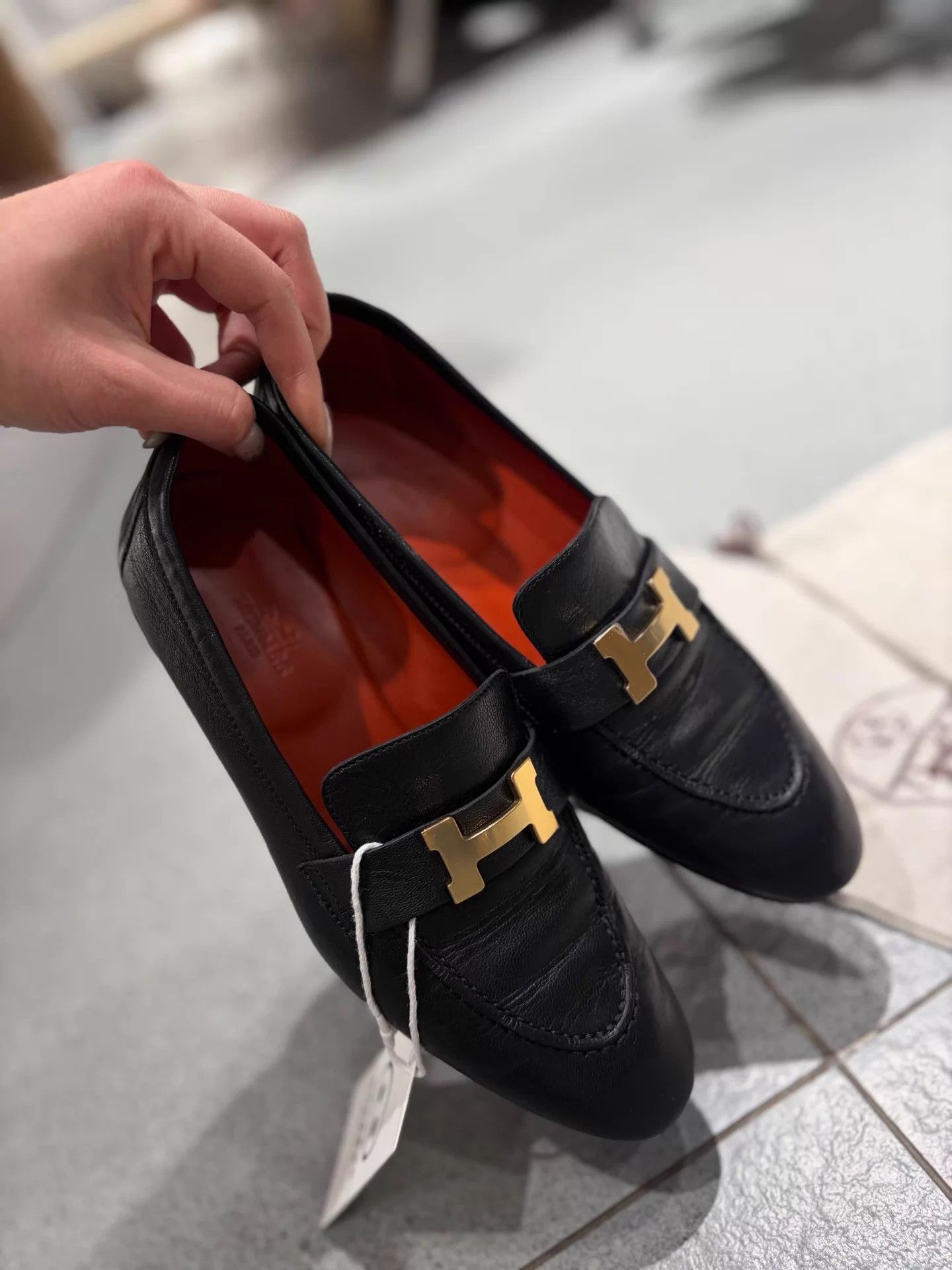 Hermes Hermes Black Gold H Loafer Mint Dust Bag 37.5 Size US 7 / IT 37 - 4 Thumbnail