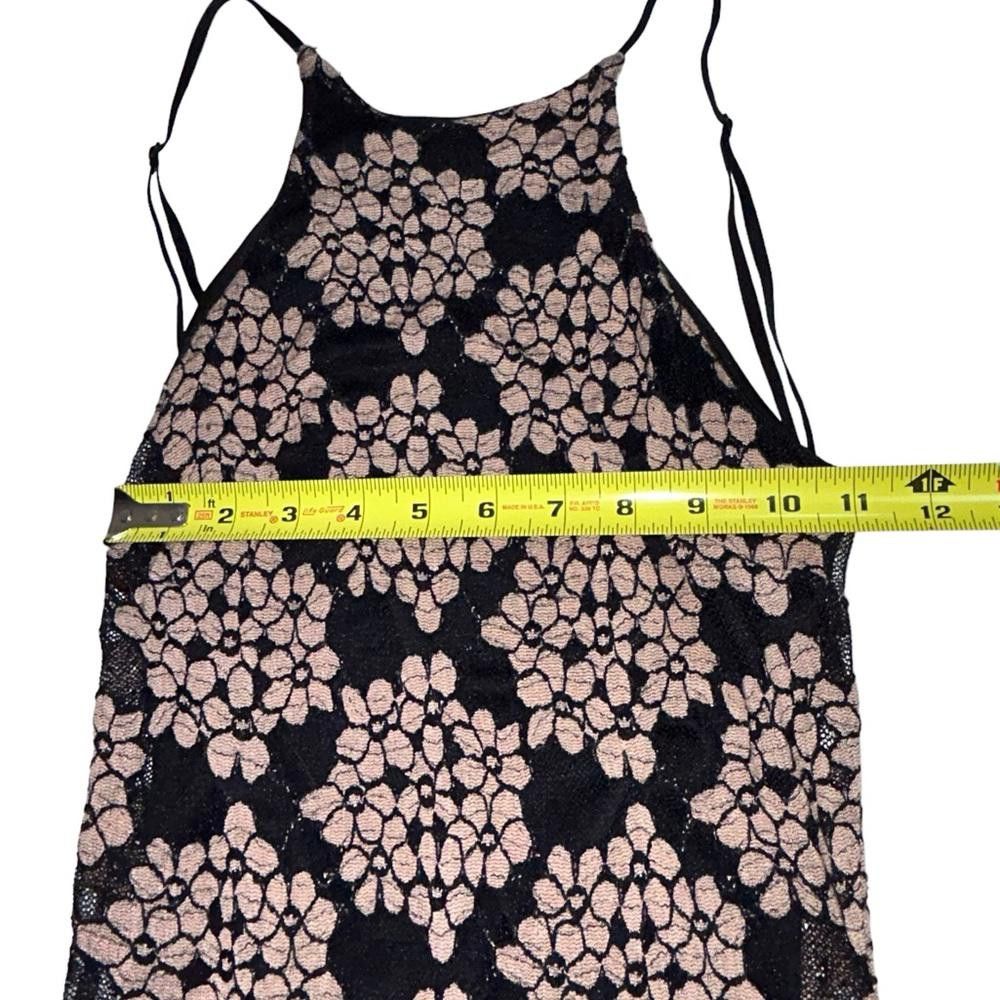 Blanc Noir blanc l Tan Black Lace Floral Bodycon Dress Small Size S / US 4 / IT 40 - 4 Thumbnail