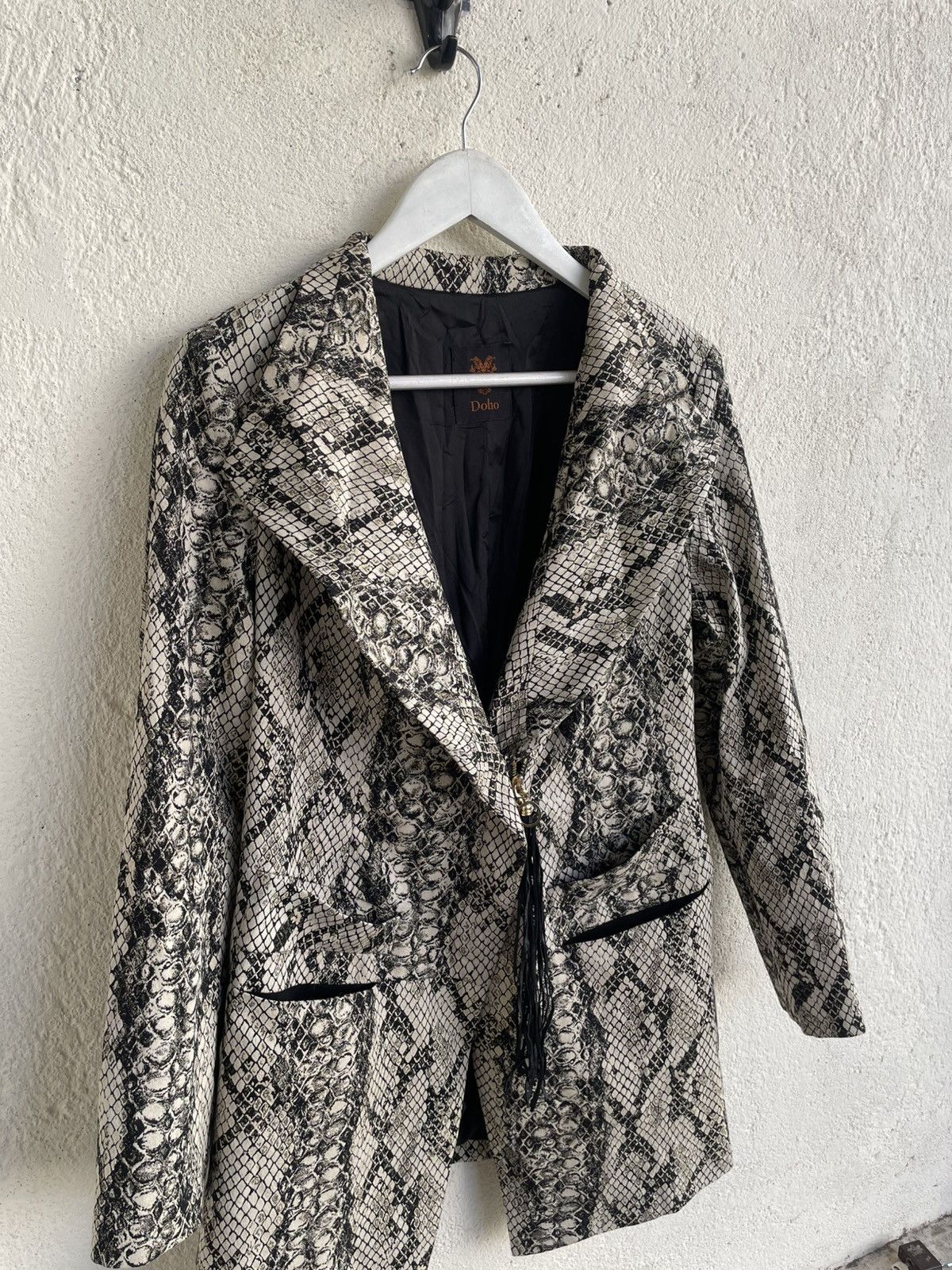 Tornado Mart 90s Vintage Snakeskin Print Tailored Blazer Ifsix LGB Y’s Size 42R - 6 Thumbnail