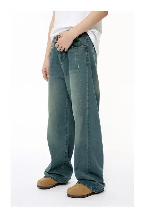 Other Vintage distressed loose straight-leg drape jeans Size US 33 - 6 Thumbnail