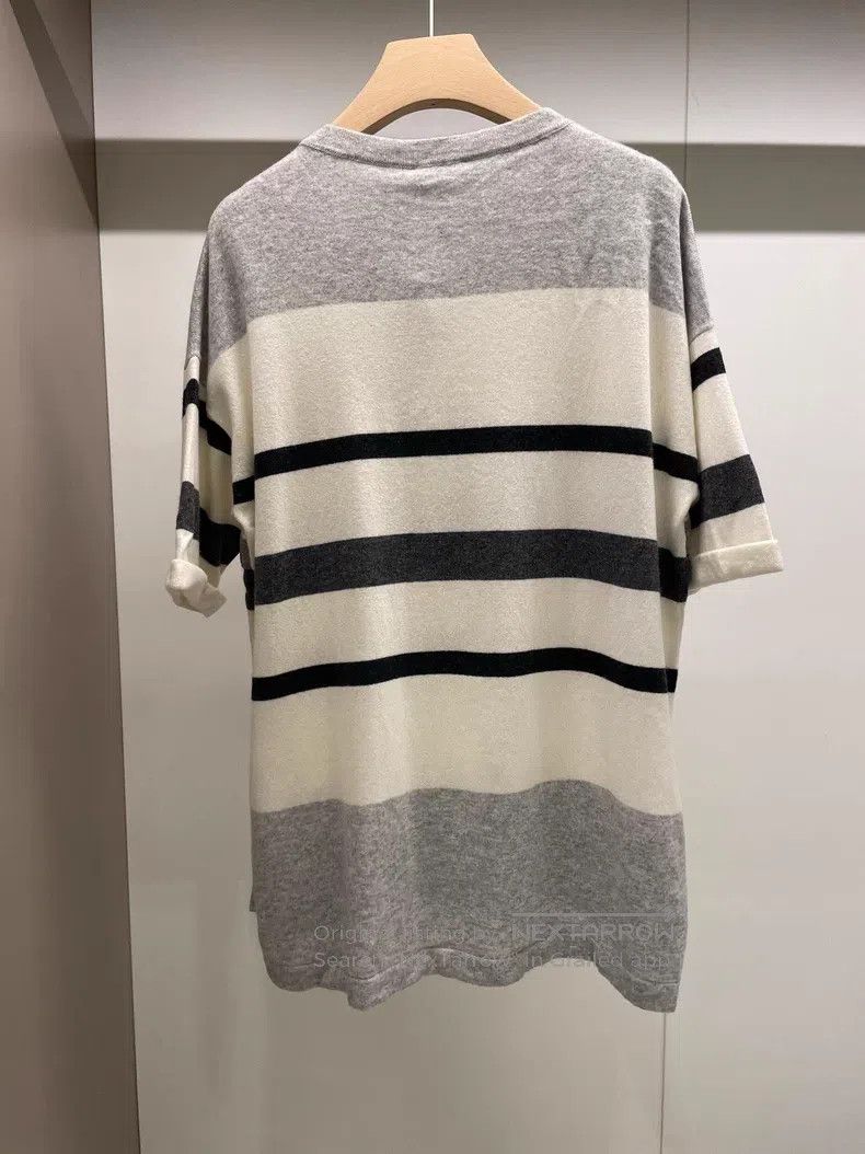 Brunello Cucinelli Brunello Cucinelli Grey White Beige Contrast Cashmere Shor Size S / US 4 / IT 40 - 2 Thumbnail