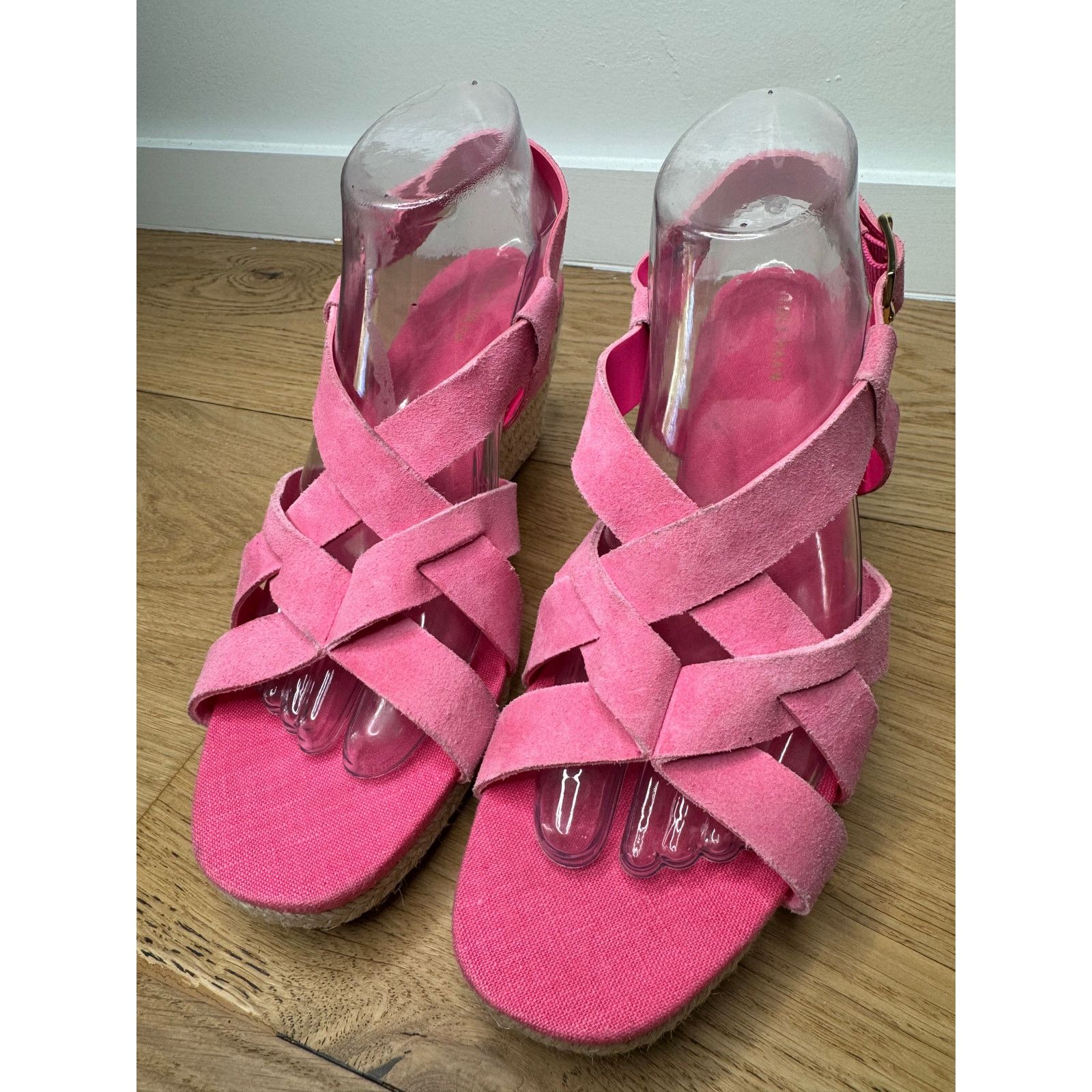 Cole Haan NEW Cole Haan Pink Wedge Suede Espadrille Strap Sandal Size US 9.5 / IT 39.5 - 3 Thumbnail