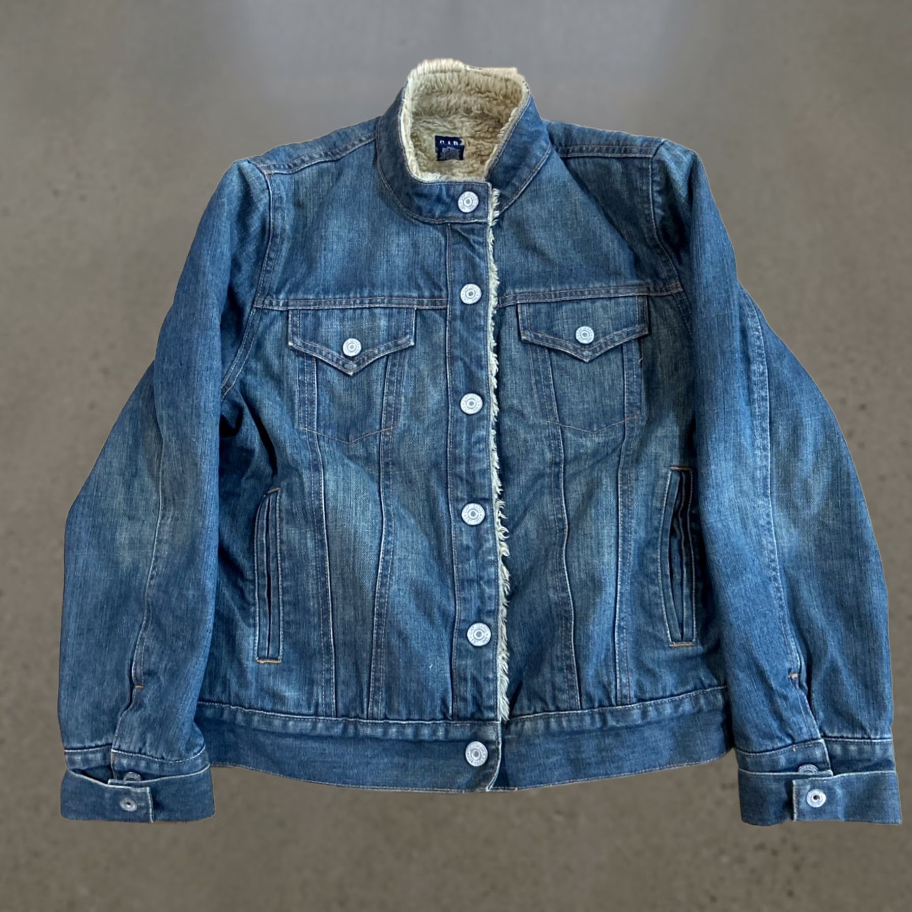Gap VINTAGE GAP Denim Jacket Sherpa Lined Womens M Western Barn Trucker Blue Cozy Jacket/Cozy Blue? Size M / US 6-8 / IT 42-44 - 1 Thumbnail