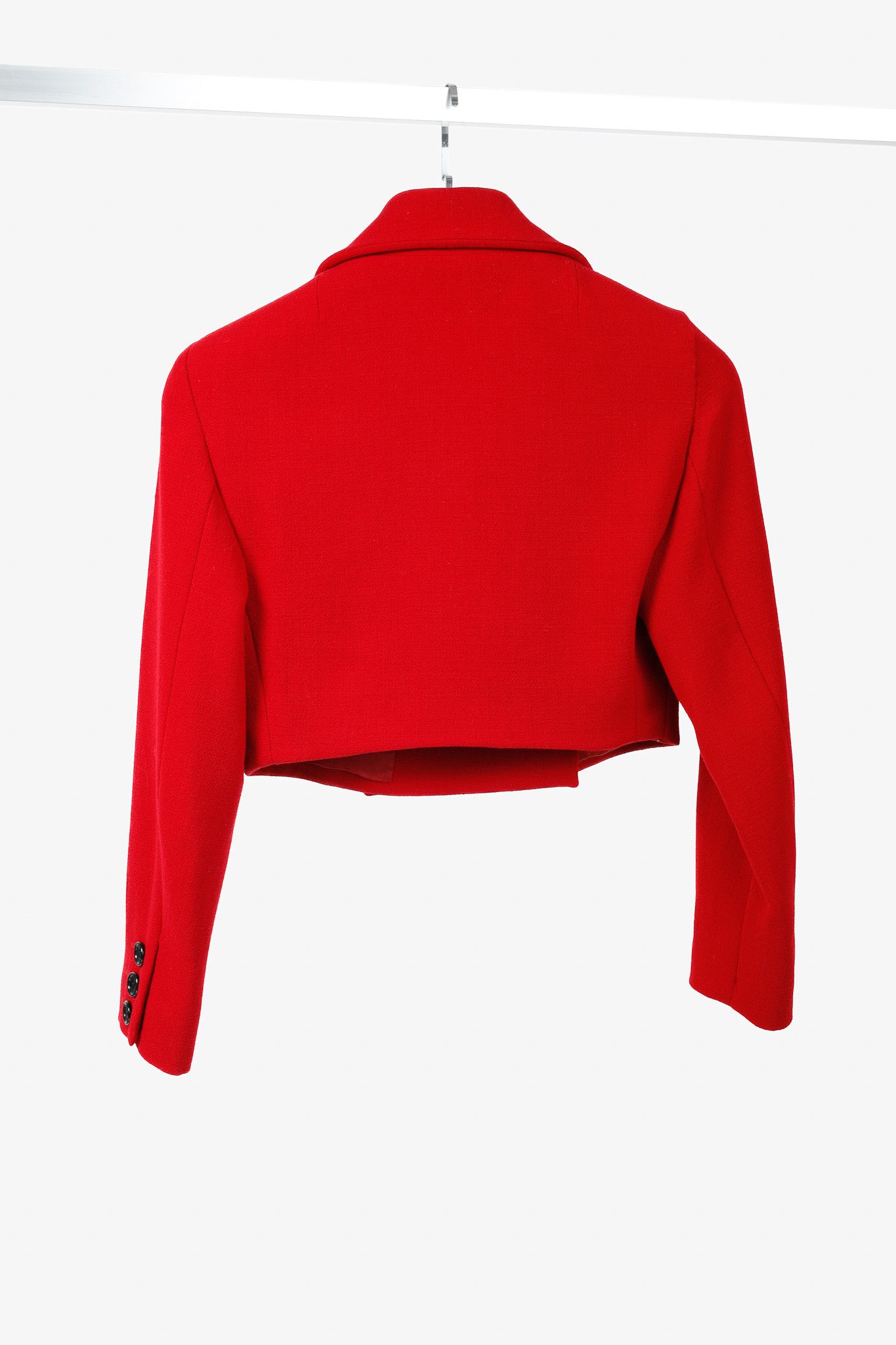 Loewe Loewe Red Crepe Double-Breasted Cropped Blazer Size M / US 6-8 / IT 42-44 - 2 Thumbnail