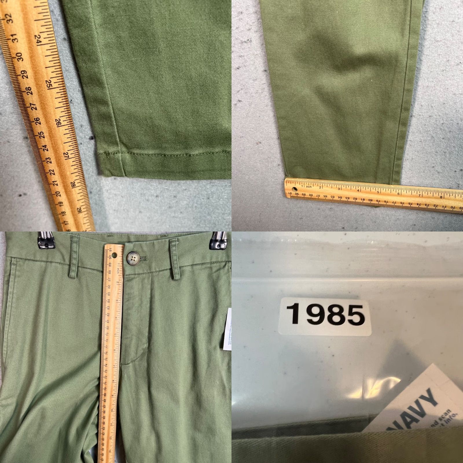 Old Navy VINTAGE Old Navy Slim Built-In Flex Olive Green Pants 26 x 30 NEW! Size US 26 / EU 42 - 8 Thumbnail