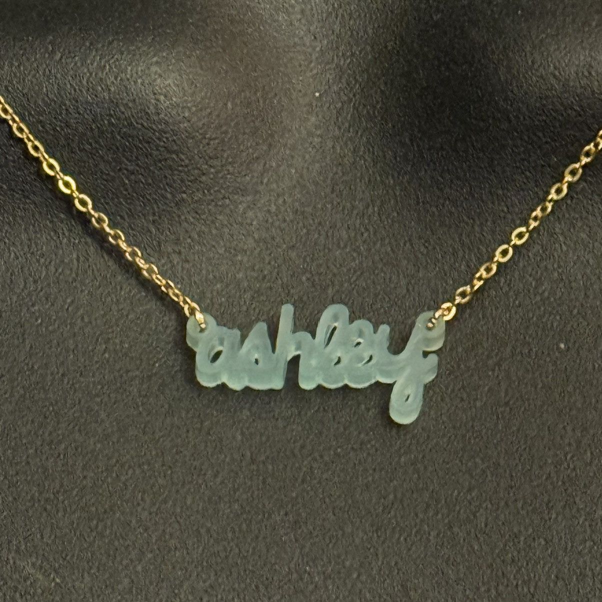 Other BaubleBar gold tone Ashley acrylic name plate necklace Size ONE SIZE - 4 Thumbnail
