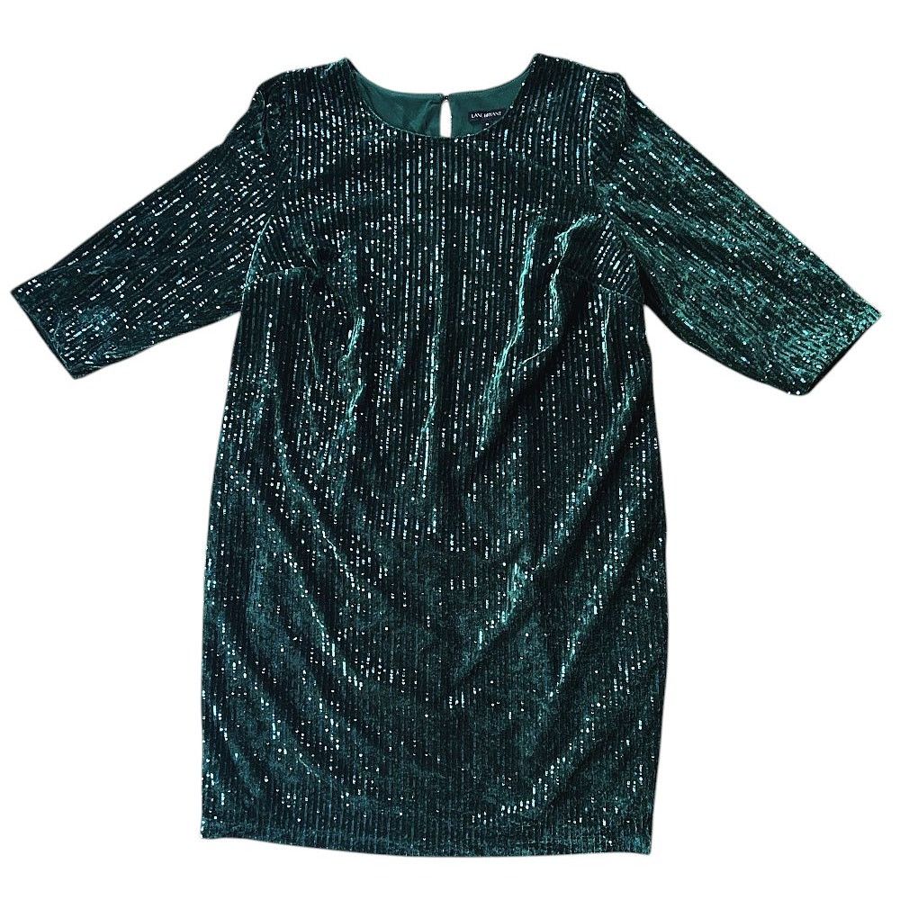 Other NWT Lane Bryant Velvet Green Sequin Holiday Dress Size 20 Size 3XL / US 20-22 - 1 Thumbnail