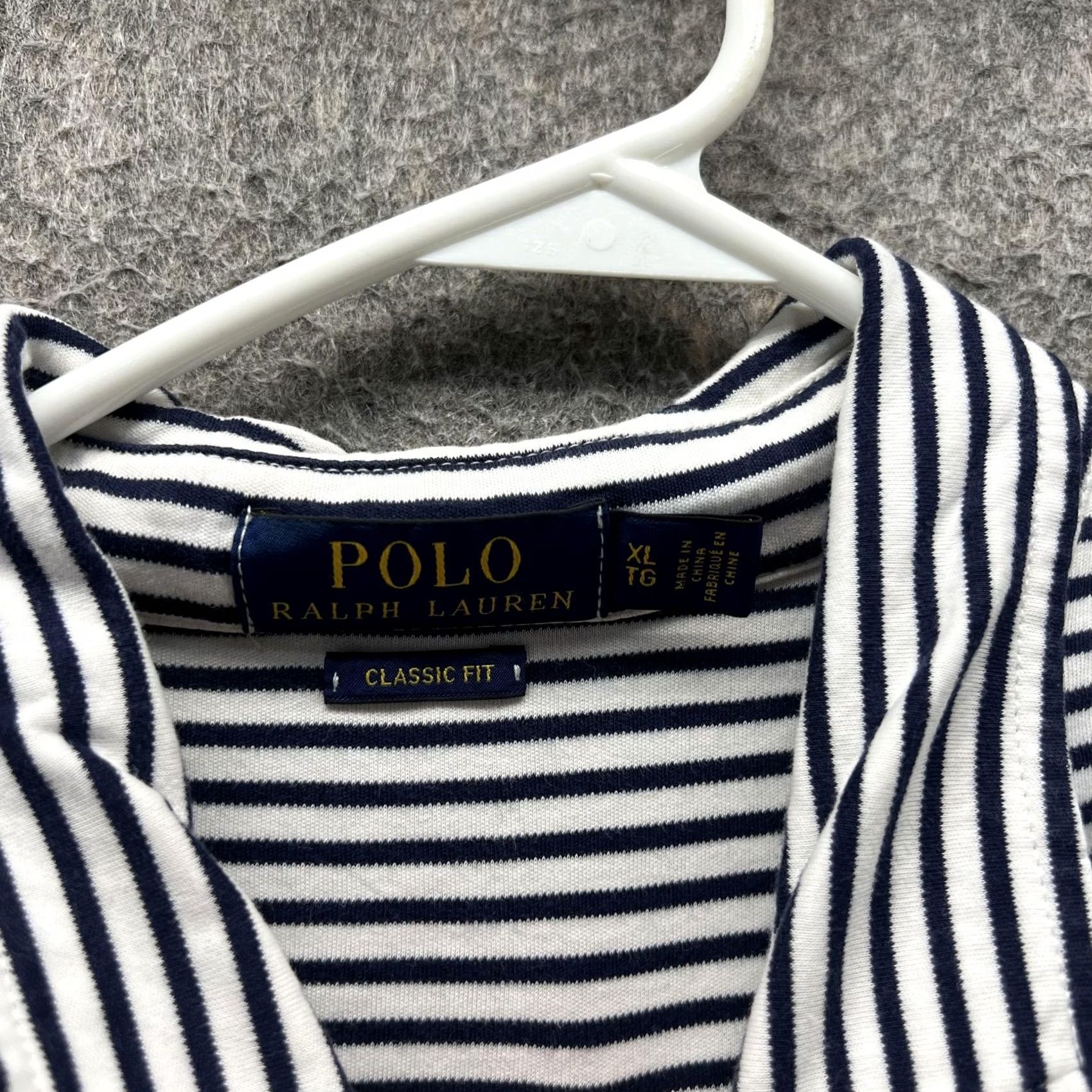Polo Ralph Lauren Polo Ralph Lauren Polo Shirt Mens XL Navy White Stripe Classic Fit Cotton Logo Size US XL / EU 56 / 4 - 7 Thumbnail