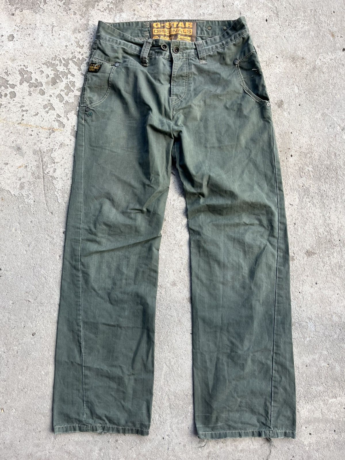 G-Star Vintage G-Star Raw Big Logo Japanese Distressed Faded Pants Size US 32 / EU 48 - 1 Thumbnail