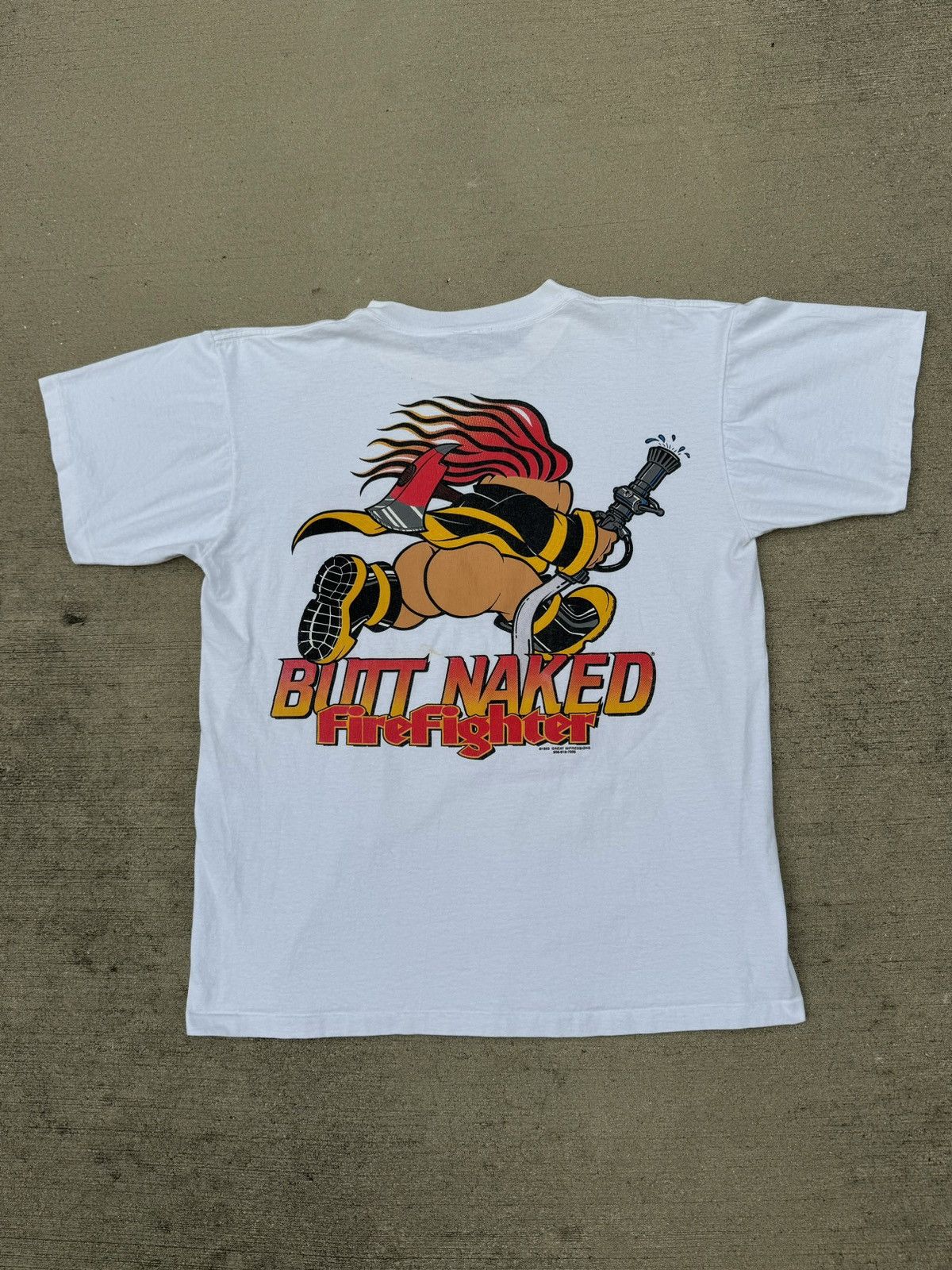 Vintage 1993 Butt Naked Fire Fighter funny 90s vintage grail Size US L / EU 52-54 / 3 - 1 Thumbnail