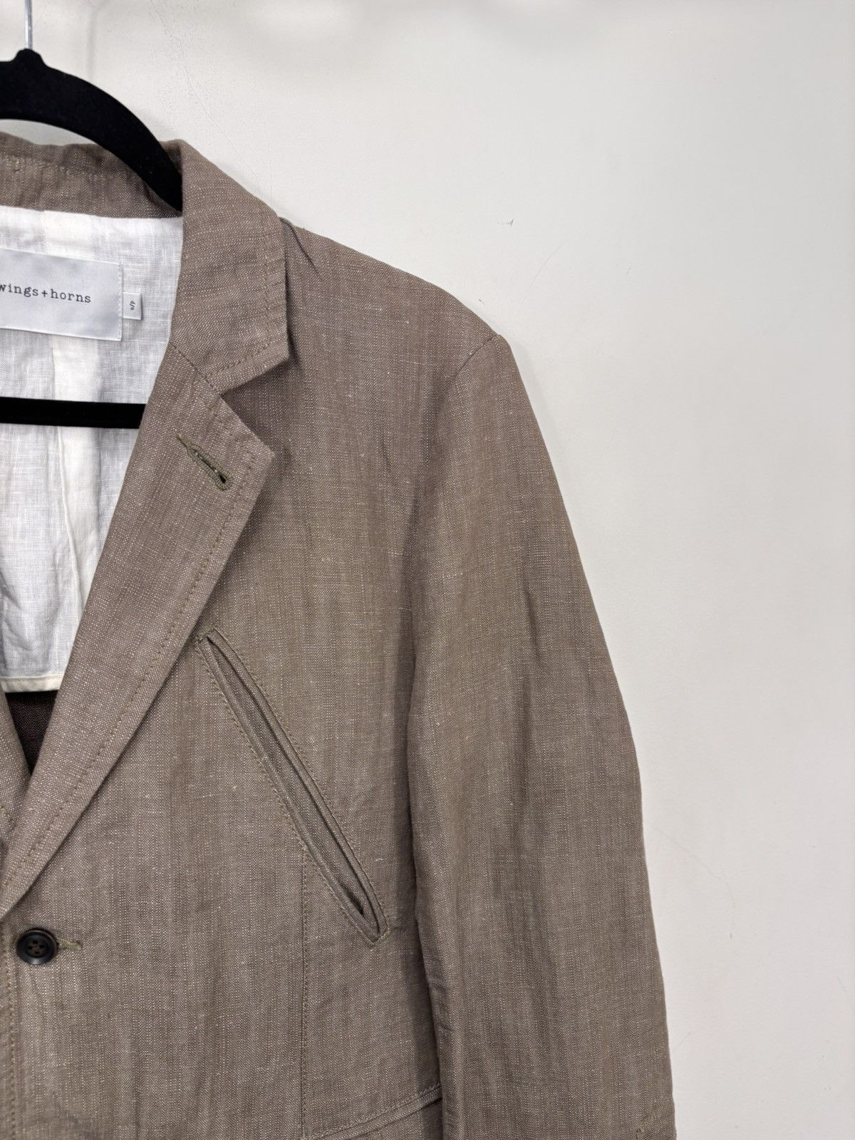 Wings + Horns Wings + Horns Research Linen Blend Tailored Blazer Jacket Size US S / EU 44-46 / 1 - 6 Thumbnail