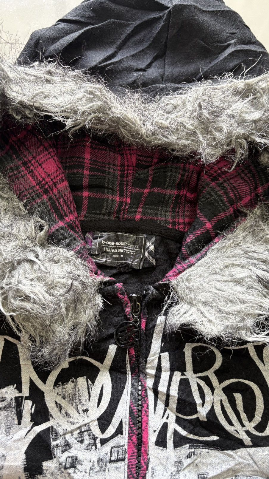 If Six Was Nine ‼️B ONE SOUL HOODIE FAUX FUR PUNK POEM BONDAGE SKULL JAPANESE Size US M / EU 48-50 / 2 - 5 Thumbnail