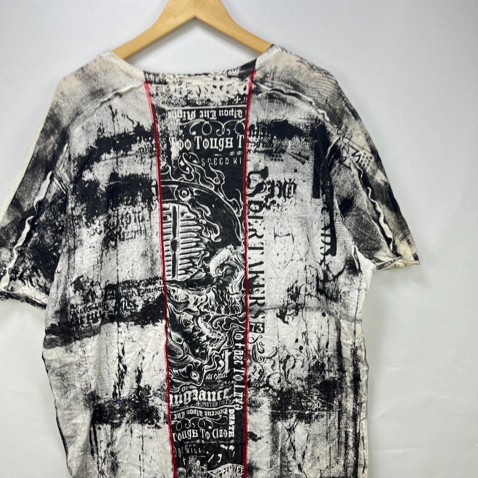 Affliction × Vintage Vintage Y2K Affliction Skull All Over Print T-Shirt 2XL Size US XXL / EU 58 / 5 - 2 Thumbnail