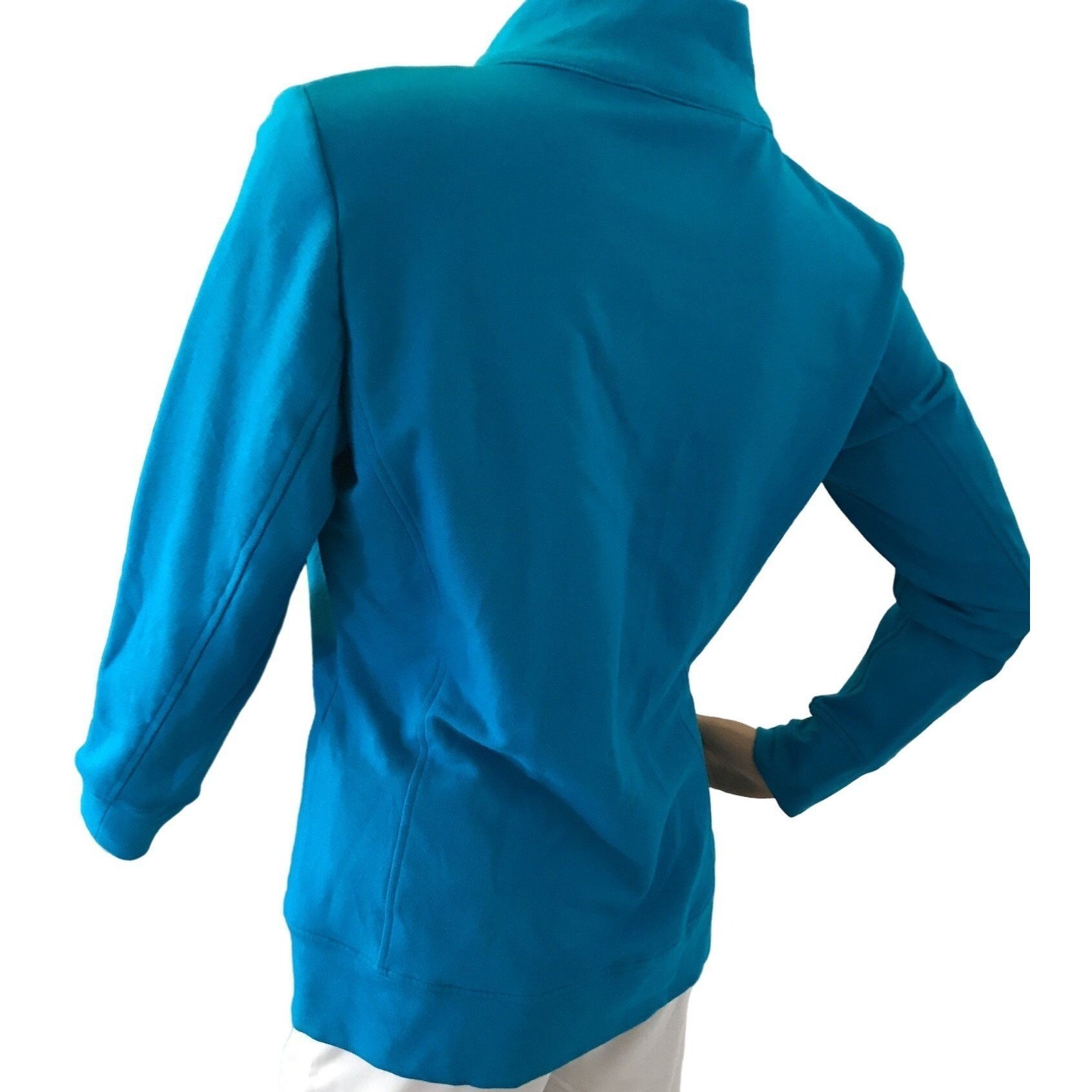 Swarovski Christine Alexander Small Blue Cotton Sport Track Jacket Gym Size S / US 4 / IT 40 - 5 Thumbnail