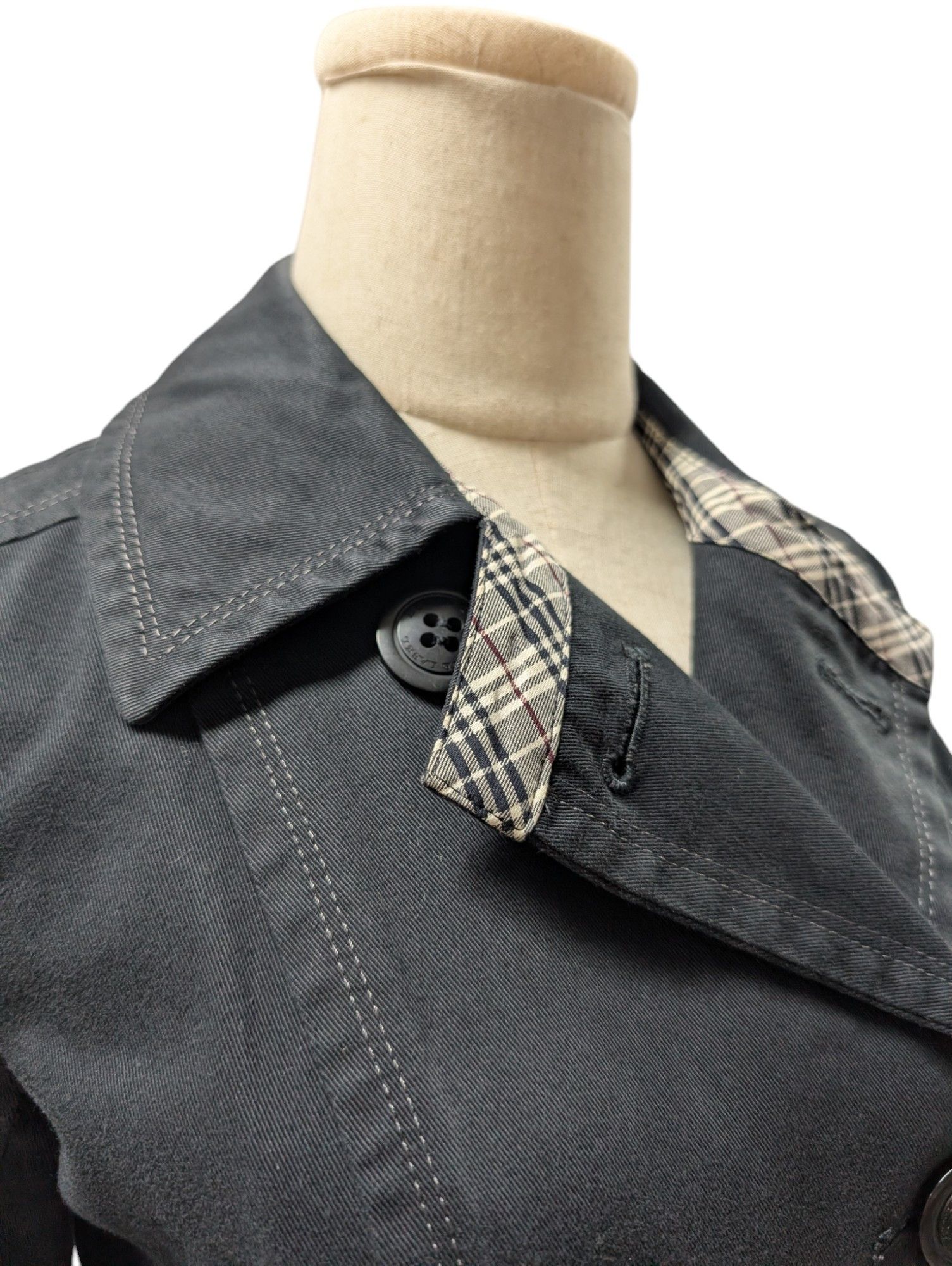 Burberry Black Cotton Mid-Length Jacket Size S / US 4 / IT 40 - 4 Thumbnail