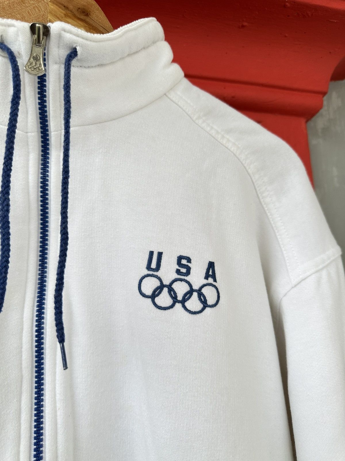 USA Olympics Vintage 90s USA OLYMPIC by JC Penny Zipper Sweatshirt Size US M / EU 48-50 / 2 - 2 Thumbnail