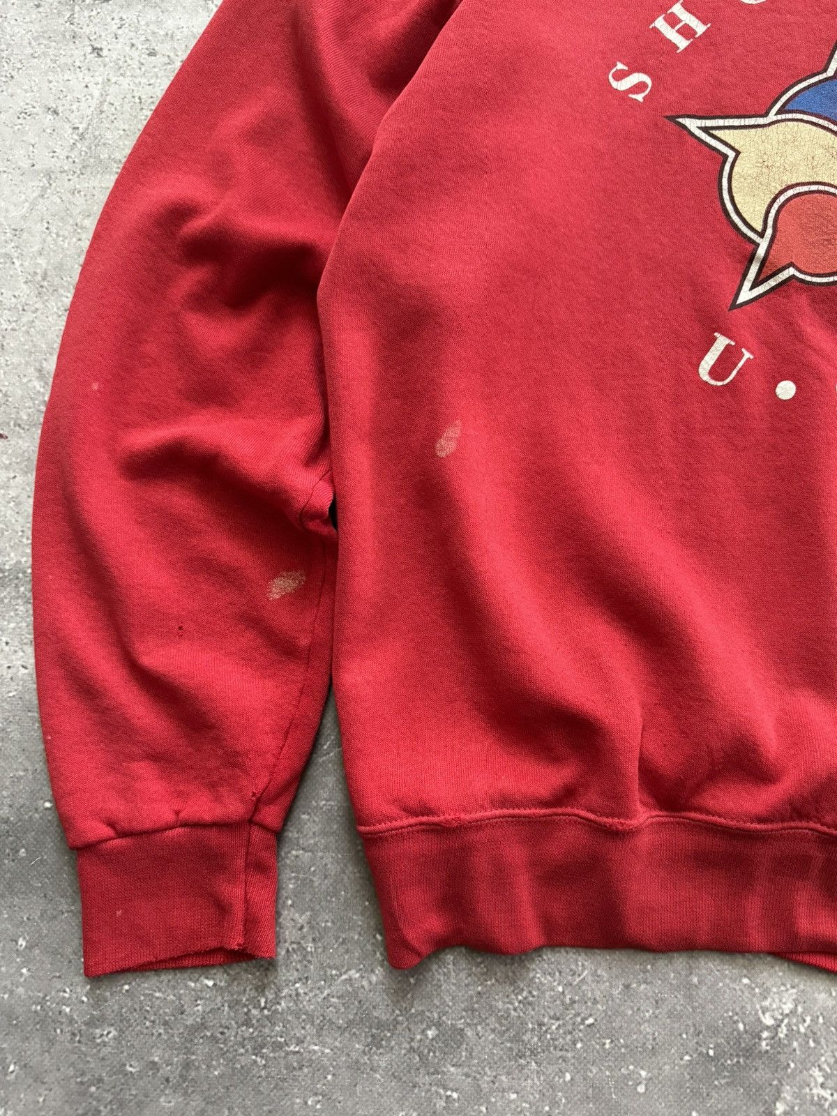 Shorty's Skateboards × Spitfire × Vintage Vintage 90s Shorty’s Skateboarding USA Faded Red Sweatshirt Size US L / EU 52-54 / 3 - 6 Thumbnail