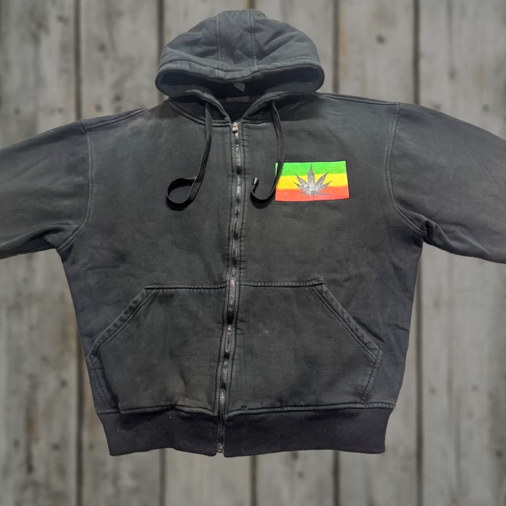 Vintage VINTAGE Bob Marley Fullzip Sweatshirt Jacket Mens 2XL Cotton Black Rasta 90s Women/Men? Size US XXL / EU 58 / 5 - 1 Thumbnail