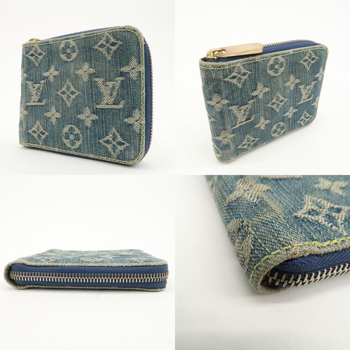 Louis Vuitton Louis Vuitton Monogram Denim Mini Zippy Wallet Blue Size ONE SIZE - 3 Thumbnail
