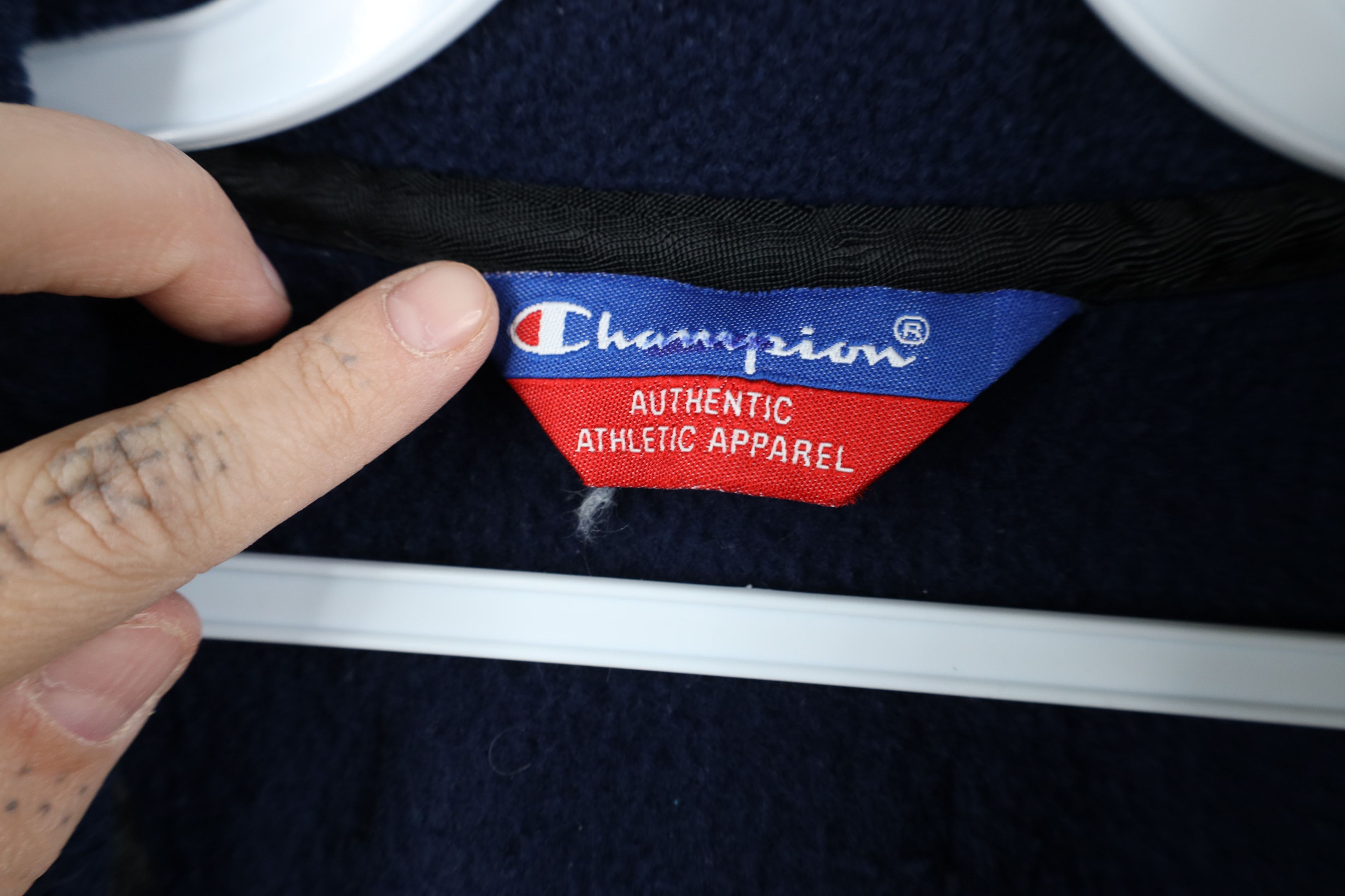 Champion Vintage 90s Champion Dame University Half Zip Fleece Sweater Size US XL / EU 56 / 4 - 9 Thumbnail