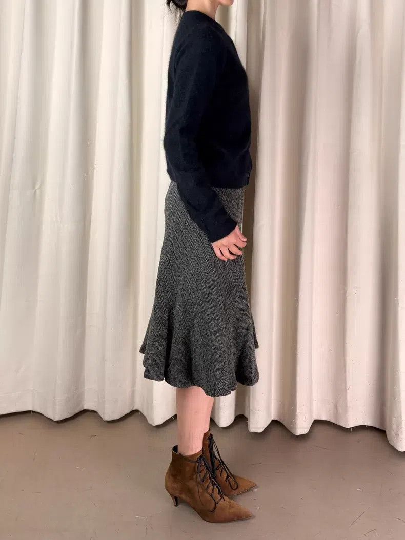 Comme des Garcons Comme Des Garcons size M Vintage Herringbone Wool Skirt Size 23" - 2 Thumbnail