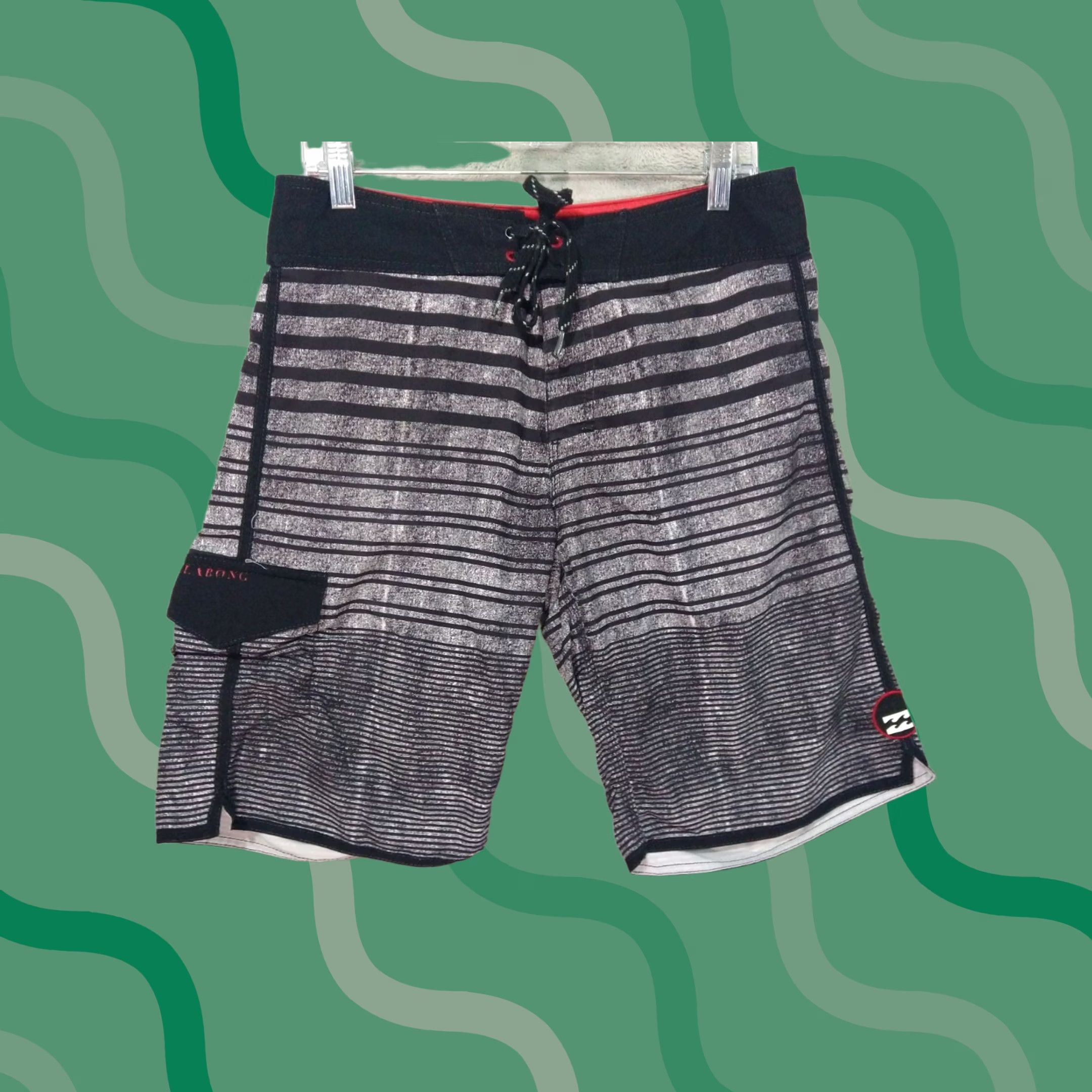 Billabong Billabong Board Shorts Mens 32 Gray Striped Platinum Quad Stretch Surf Swim Size US 32 / EU 48 - 1 Thumbnail