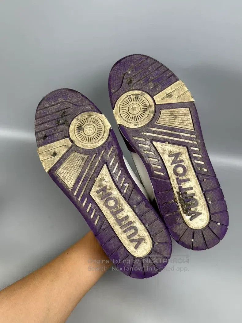 Louis Vuitton Louis Vuitton White and Purple Velcro Trainer Casual Shoes Size US 7 / EU 40 - 9 Thumbnail