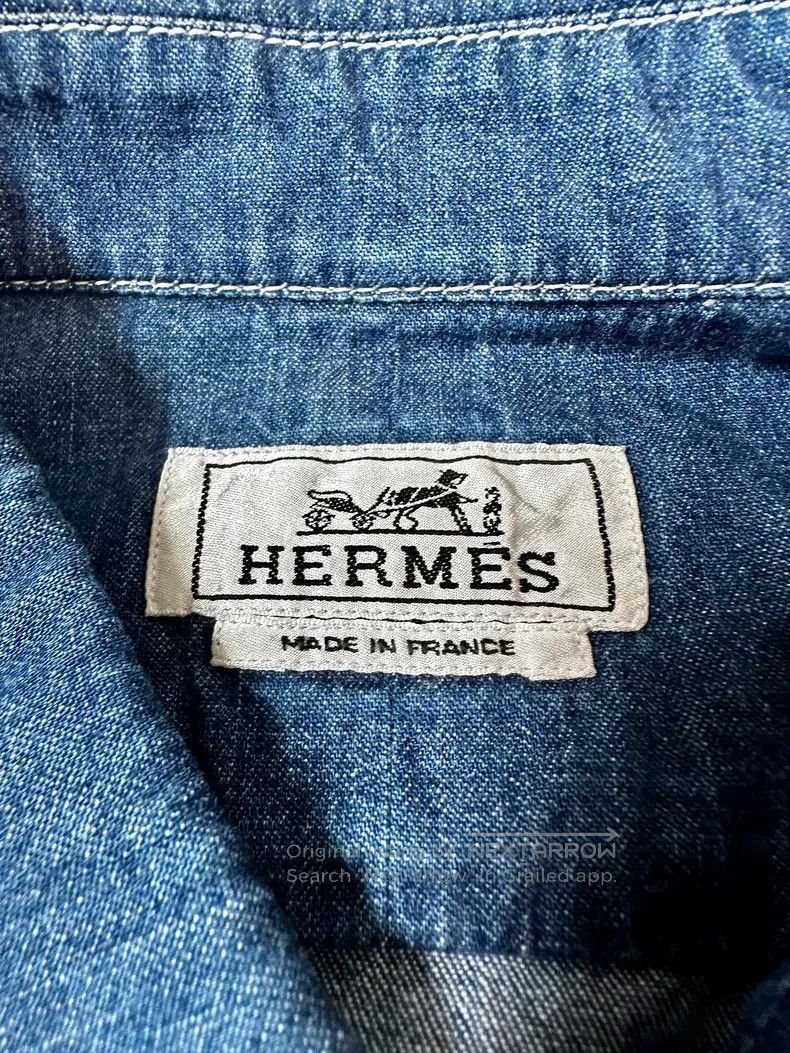 Hermes Hermes Denim pocket leather patched short sleeve shirt uni Size US XXS / EU 40 - 7 Thumbnail
