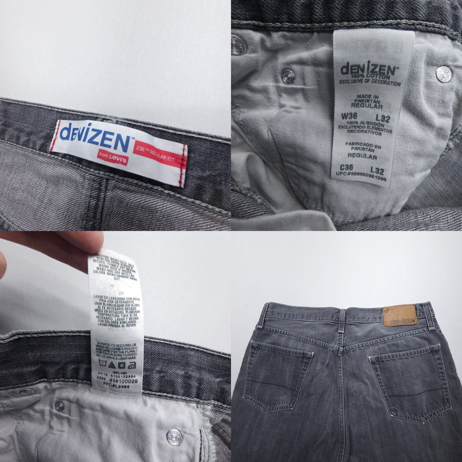 Levi's Vtg Levi's Denizen 236 Jeans Mens 36 x 30 Inseam Gray 2000s Straight 5-Pocket Denim Cotton Regular JeansMens Size US 36 / EU 52 - 8 Thumbnail