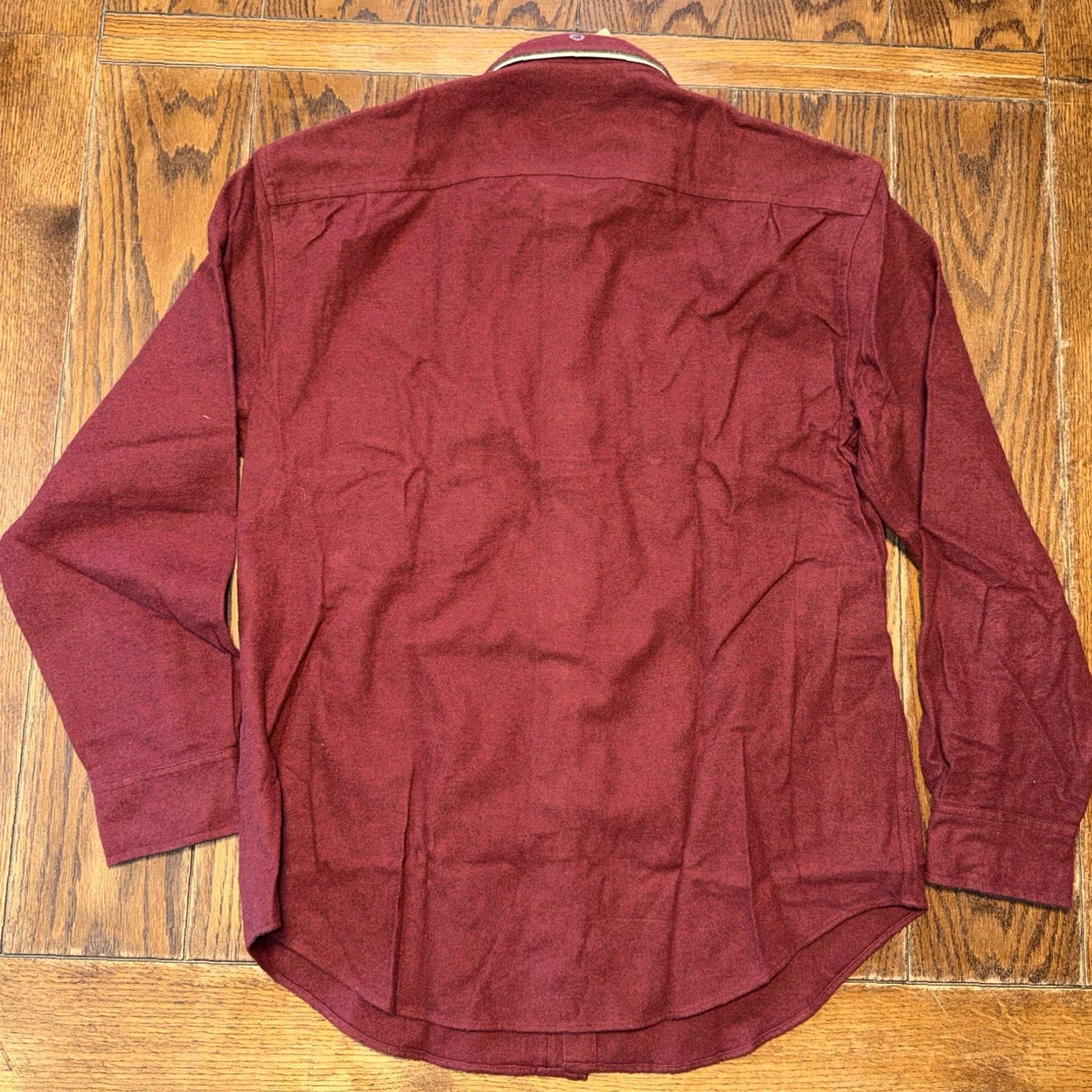 Vintage St. John's Bay Chamois Cloth Shirt Mens Medium Button-Up Dark Red Heather NWT Size US M / EU 48-50 / 2 - 5 Thumbnail