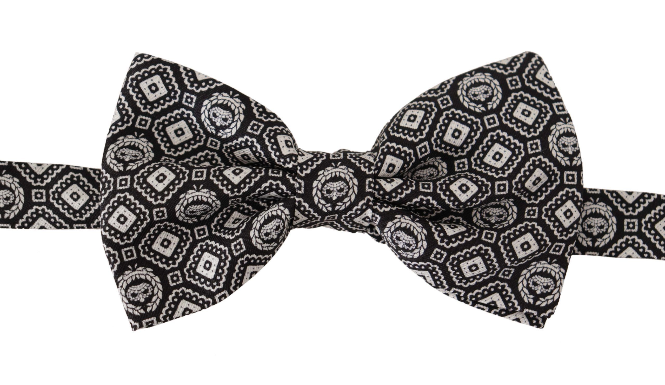 Dolce & Gabbana Elegant Silk Black Bow Men's Tie Size ONE SIZE - 1 Thumbnail