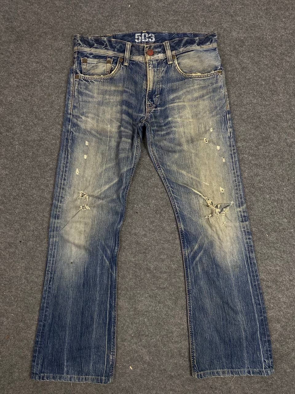 Edwin vintage edwin blue trip bootcut flare distressed denim Size US 36 / EU 52 - 9 Thumbnail