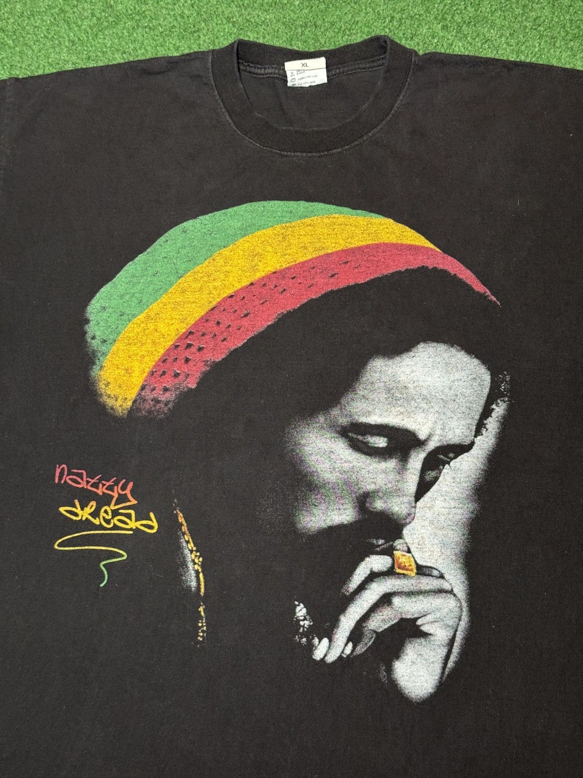Vintage Vintage 90s Bob Marley Iconic Reggae Rasta Graphic T Shirt Size US XXL / EU 58 / 5 - 2 Thumbnail