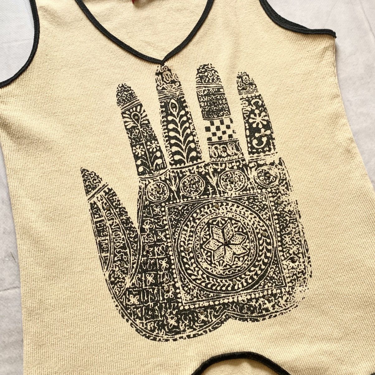 Hysteric Glamour × Undercover 00s Hand Indian Tank Top Hysteric Glamour Cop Copine Vibe Size M / US 6-8 / IT 42-44 - 2 Thumbnail