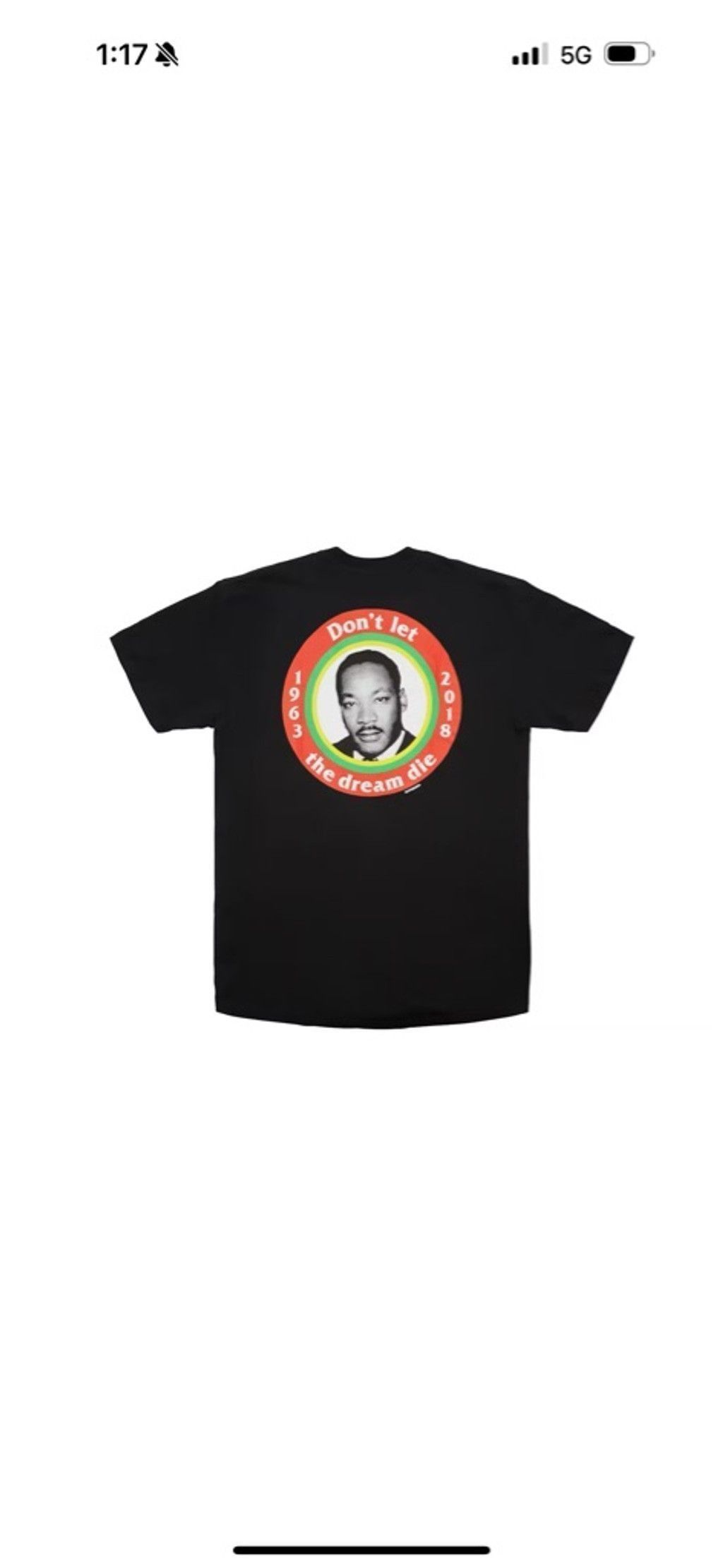 Supreme Men's Supreme Martin Luther King Jr. Tee Black L authentic Size US L / EU 52-54 / 3 - 8 Thumbnail