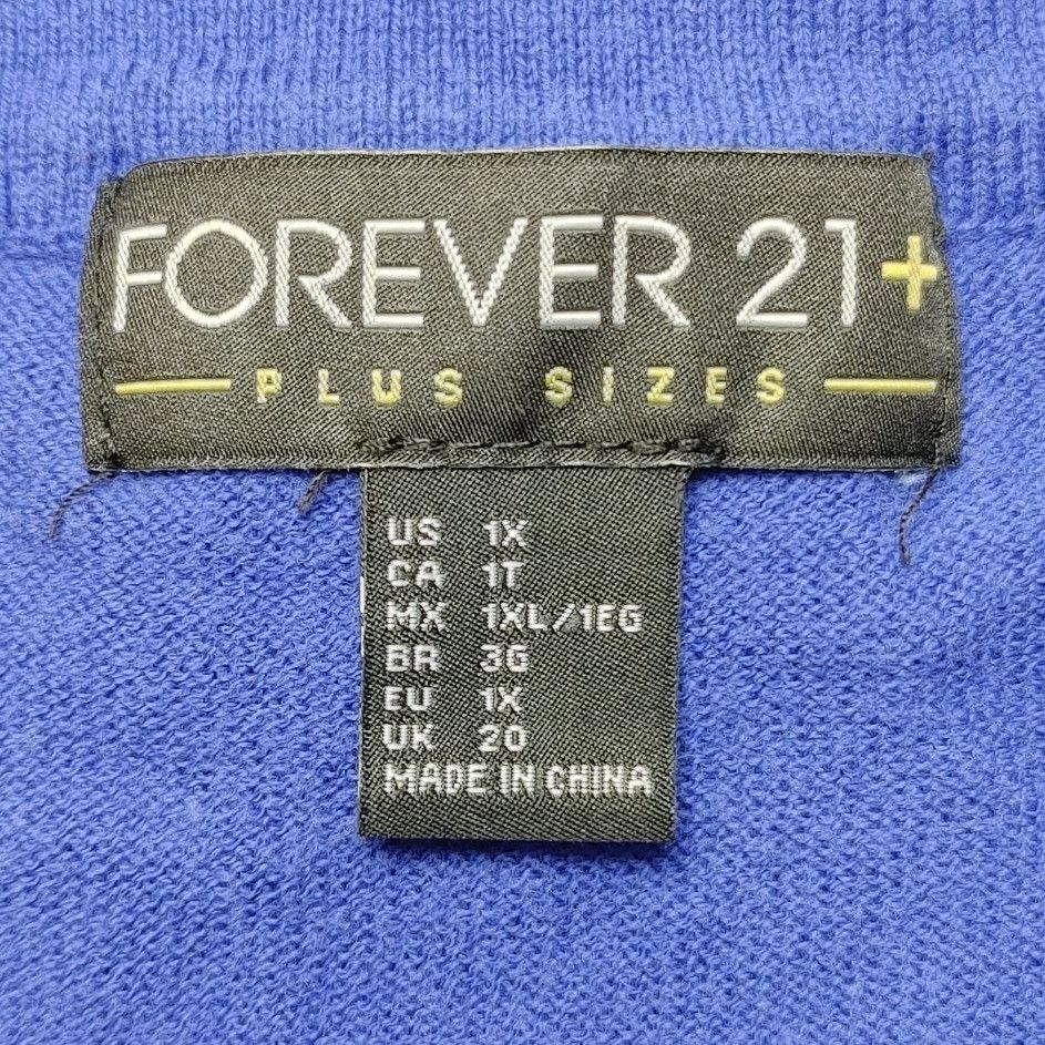 Other Forever 21 + Women's Plus Size Navy Blue Knit Button Front C Size XL / US 12-14 / IT 48-50 - 3 Thumbnail