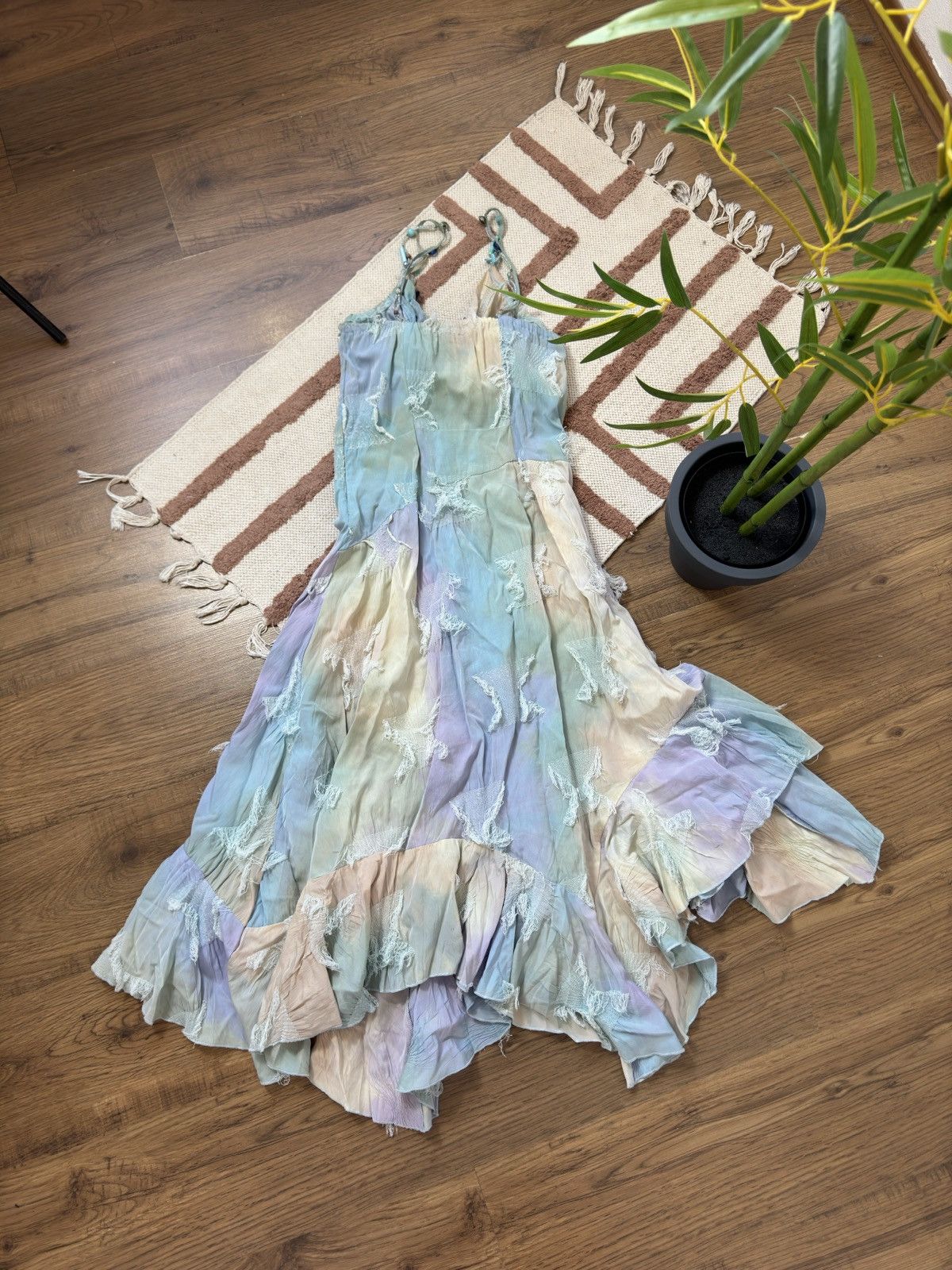 Vintage VINTAGE FAIRY STYLE LACE RUCHES MAXI DRESS Size M / US 6-8 / IT 42-44 - 5 Thumbnail