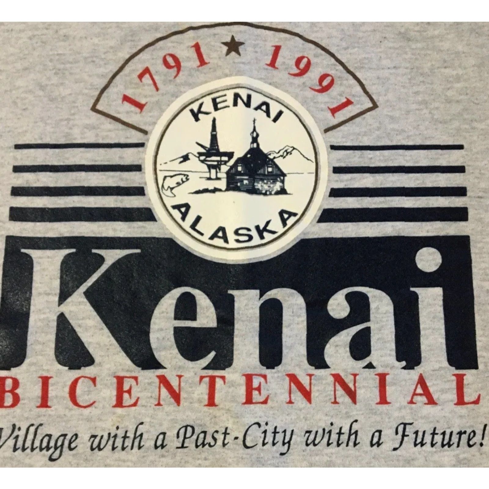 Vintage VINTAGE 90s Kenai Alaska Bicentennial Faded Sweatshirt Gray M USA College University Grunge Pullover Hoodie Pockets Mens Size US M / EU 48-50 / 2 - 2 Thumbnail