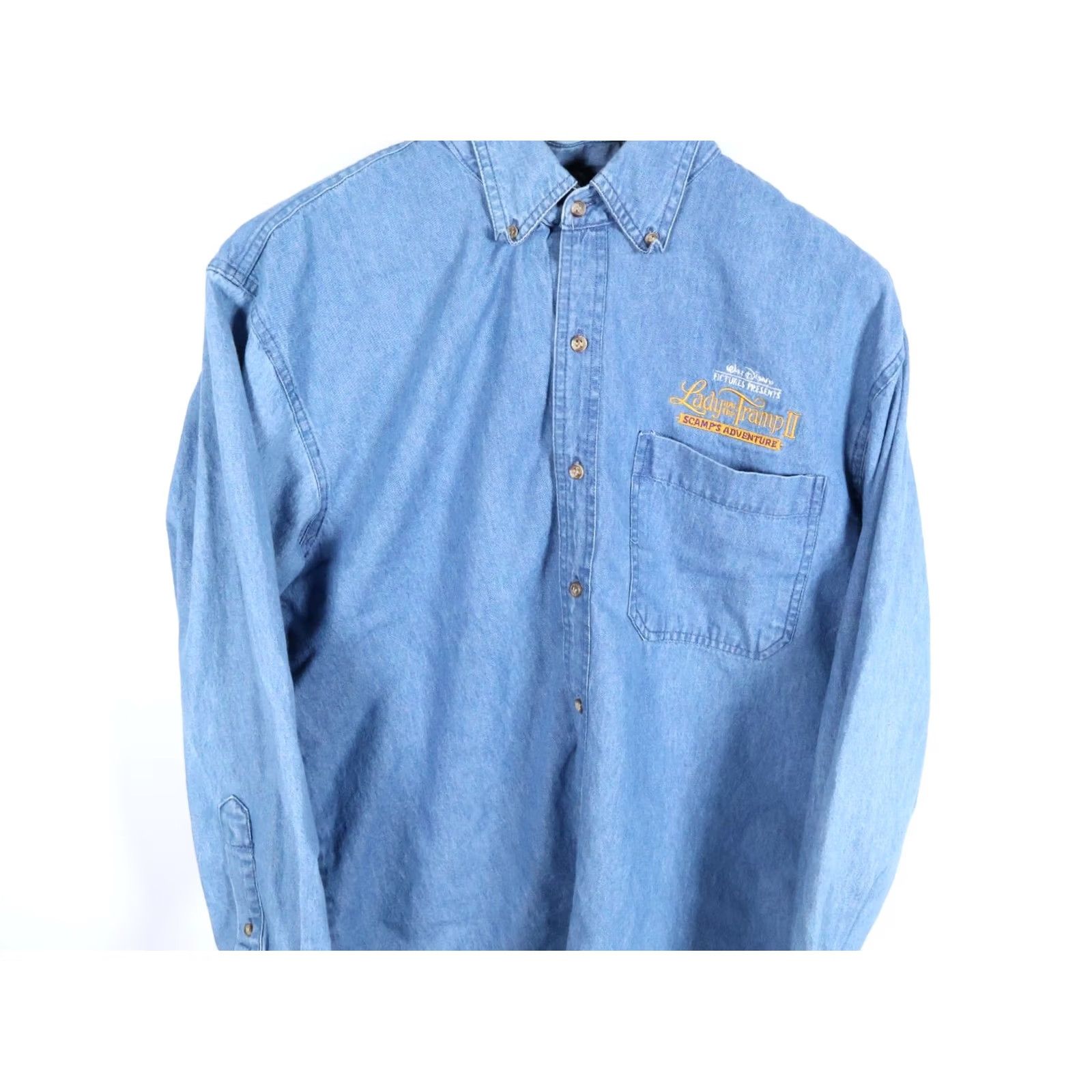Disney VINTAGE Disney Lady & The Tramp II Denim Shirt Men’s Large Blue 2001 Promo VTG Y2K Size US L / EU 52-54 / 3 - 4 Thumbnail