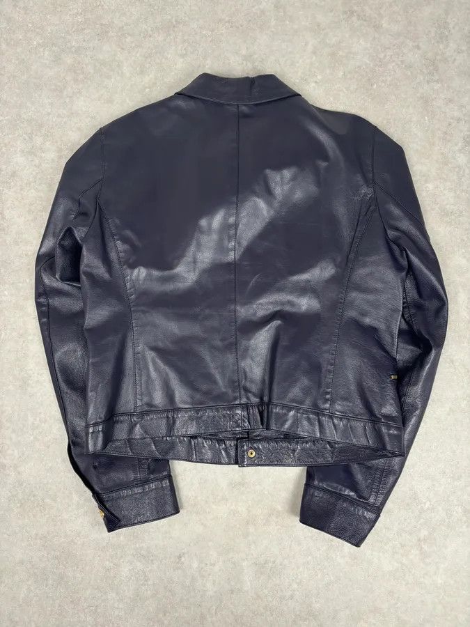Versace 2000s Versace Purple Leather Gold Hardware Jacket Size US S / EU 44-46 / 1 - 5 Thumbnail