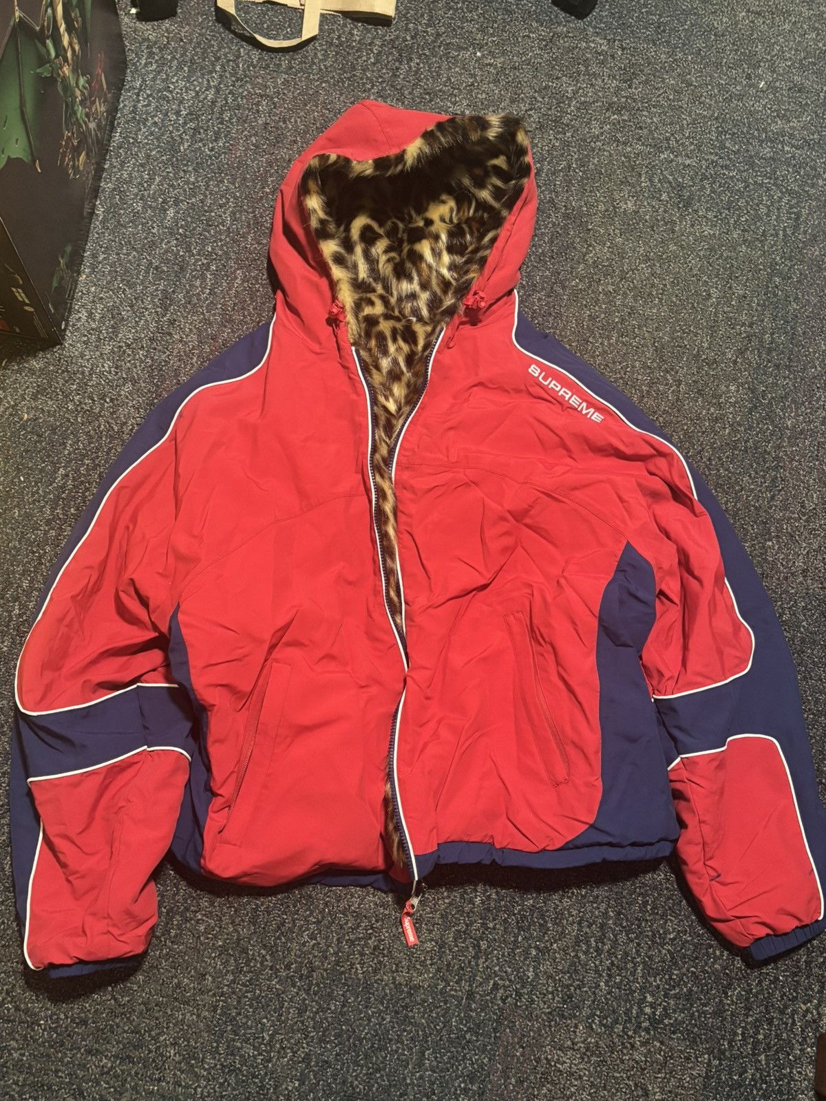 Supreme faux fur reversible track jacket