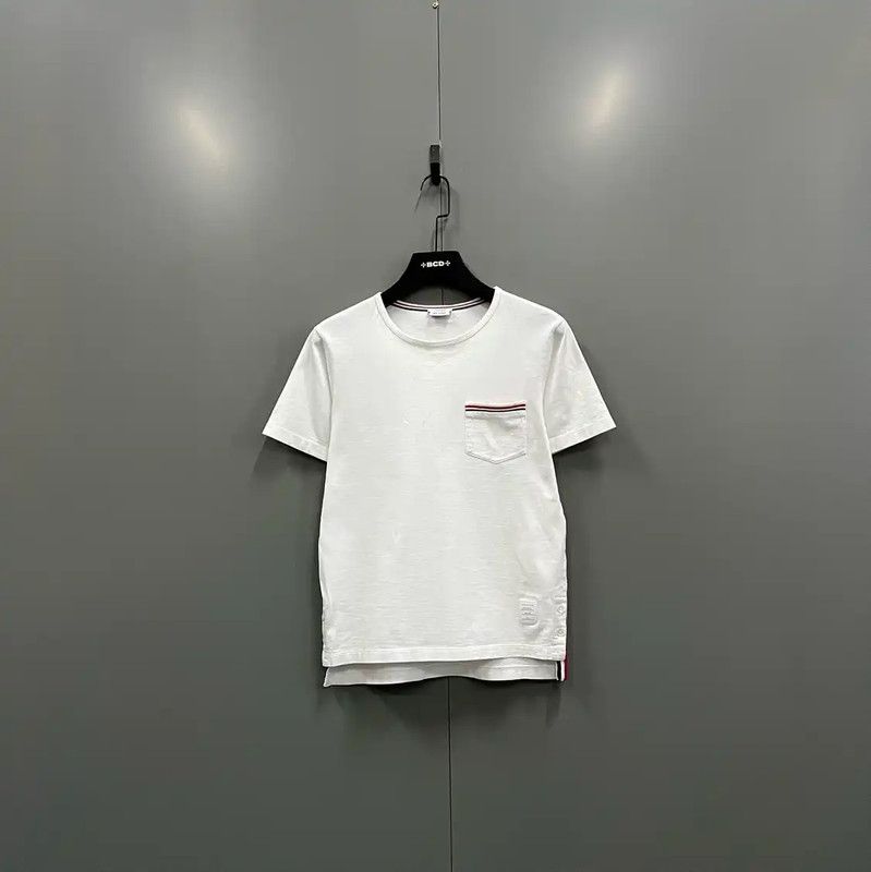 Thom Browne White Cotton Short Sleeve T-Shirt 0089