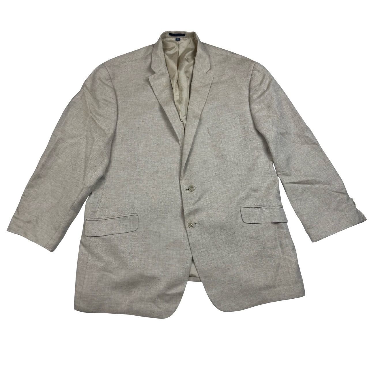 Jos. A. Bank Jos A. Bank 1905 Men's Linen Blend Blazer Jacket Beige Herri Size 46R - 2 Thumbnail