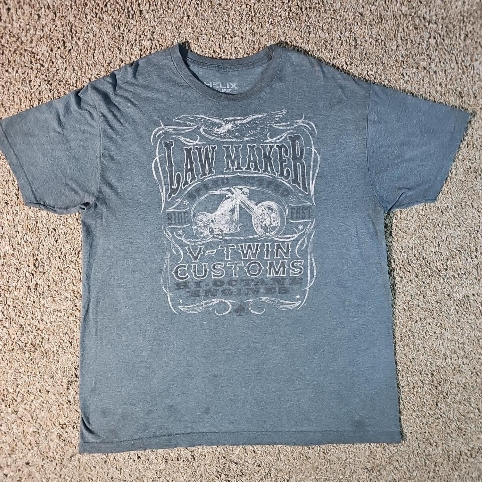 Helix Helix Law Maker V Twin Engines Customes Motorcycle Tshirt XL Size US XL / EU 56 / 4 - 1 Thumbnail