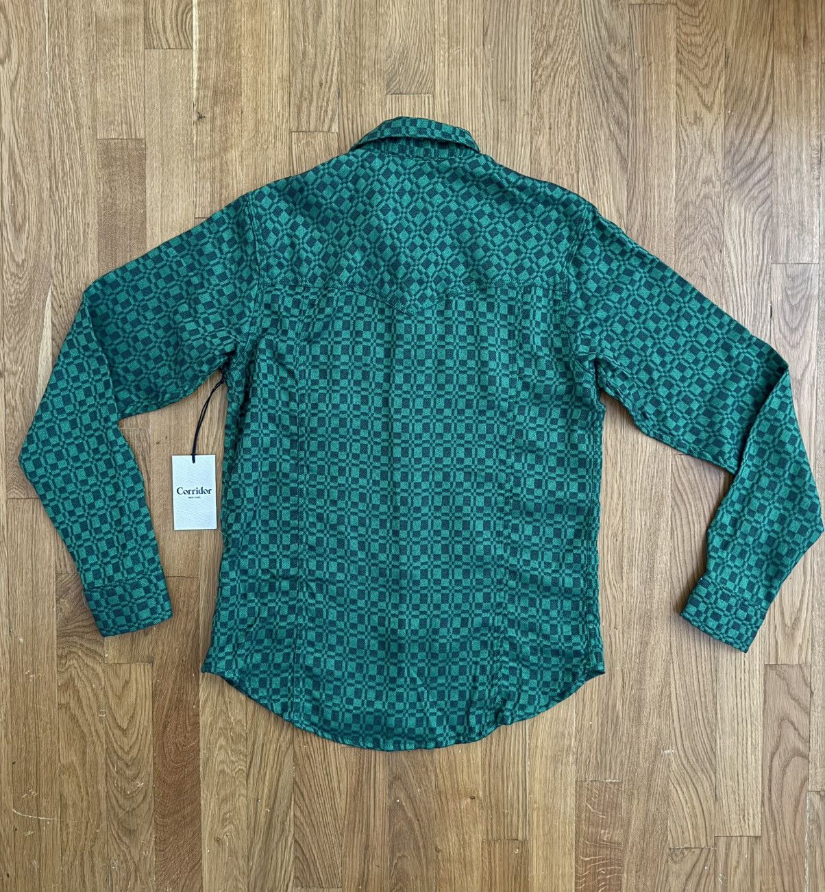 Corridor Corridor Overshot Western Long-Sleeve Shirt Green XS NWT Size US XS / EU 42 / 0 - 7 Thumbnail