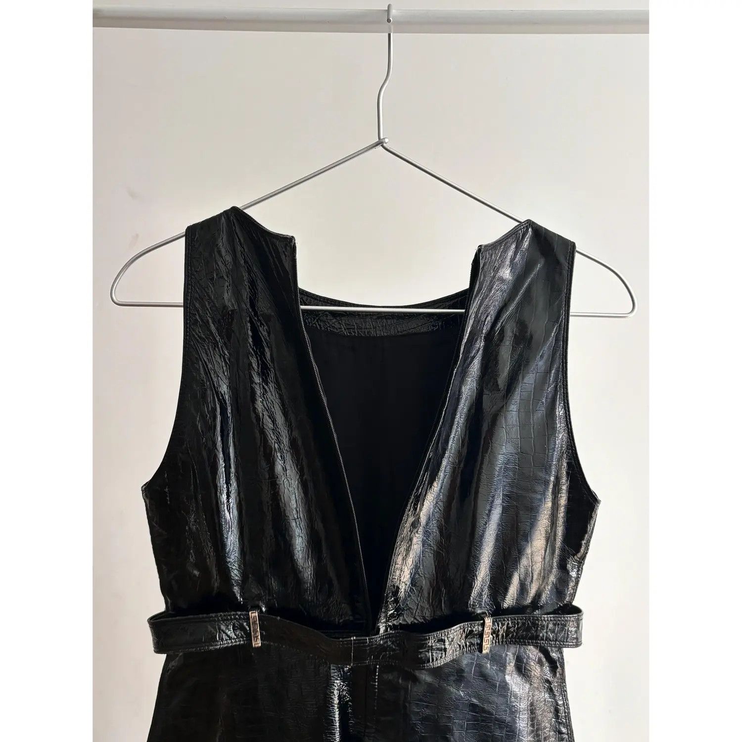Versace × Vintage Versace Leather Dress FW 1994 Runaway Python Midi Size S / US 4 / IT 40 - 4 Thumbnail
