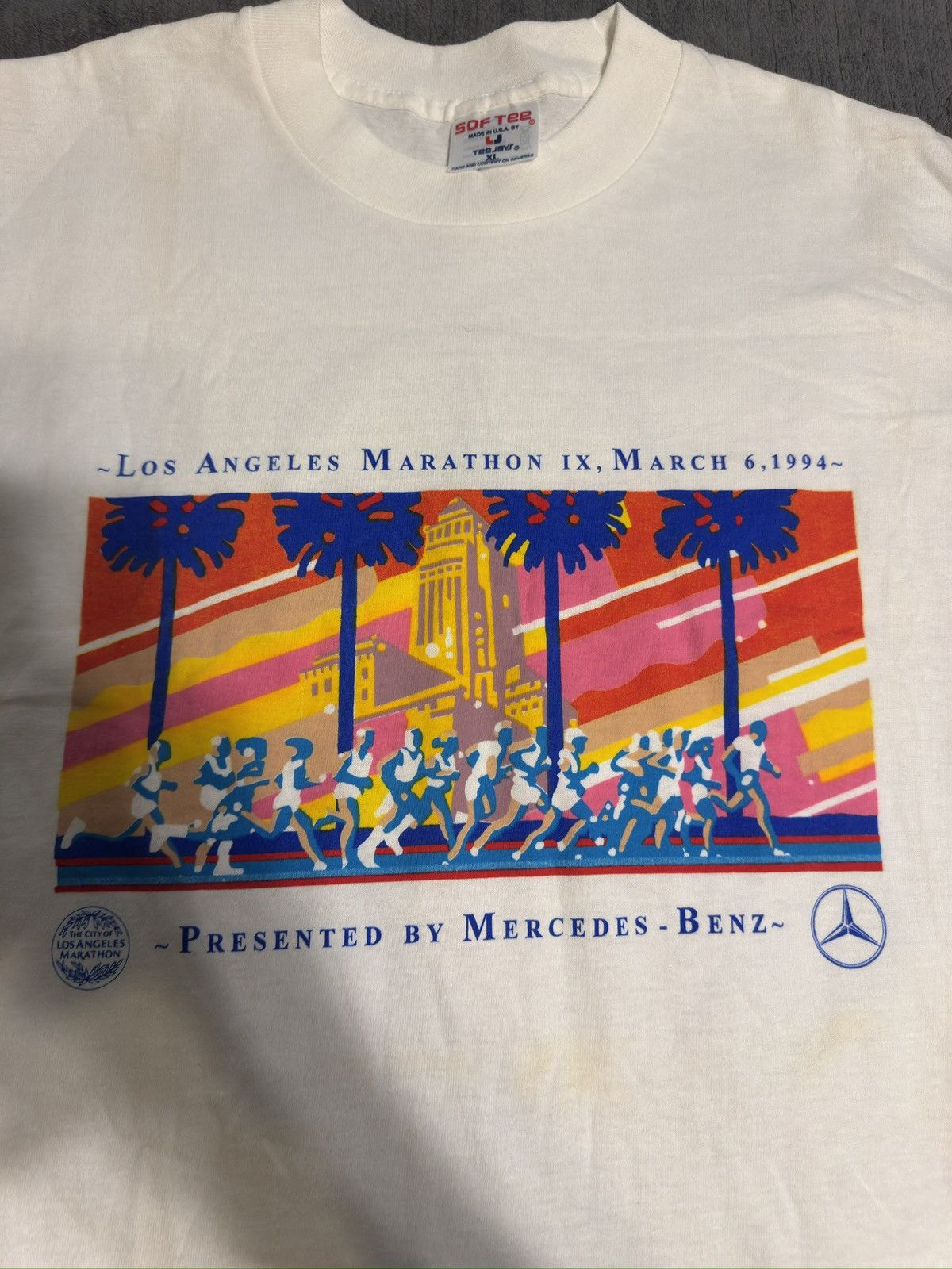 Vintage Vintage Los Angeles Marathon Tee Mens 1994 Mercedes Size XL Size US XL / EU 56 / 4 - 2 Thumbnail