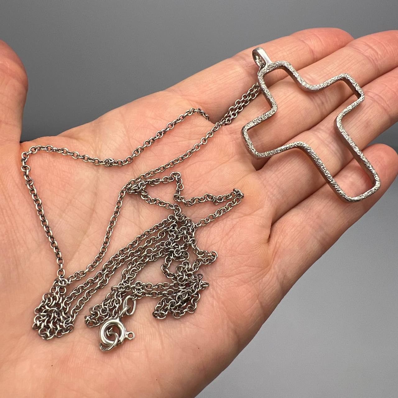 Vintage Vintage Silver 875 Chain Necklace & Pendant Silver Cross Size ONE SIZE - 6 Thumbnail