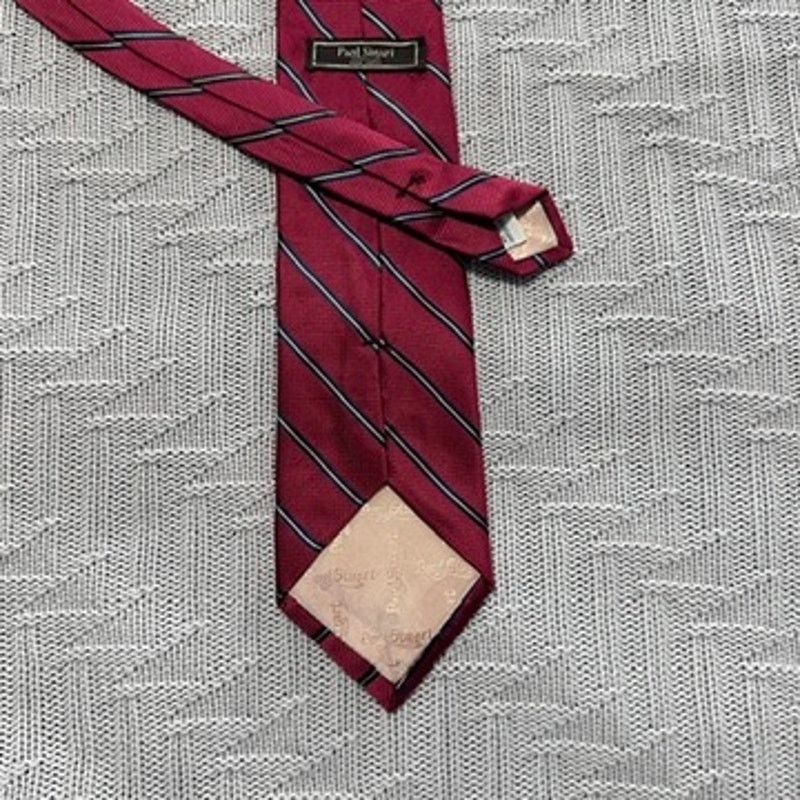 Paul Stuart Paul Stuart red and navy striped silk tie Size ONE SIZE - 3 Thumbnail