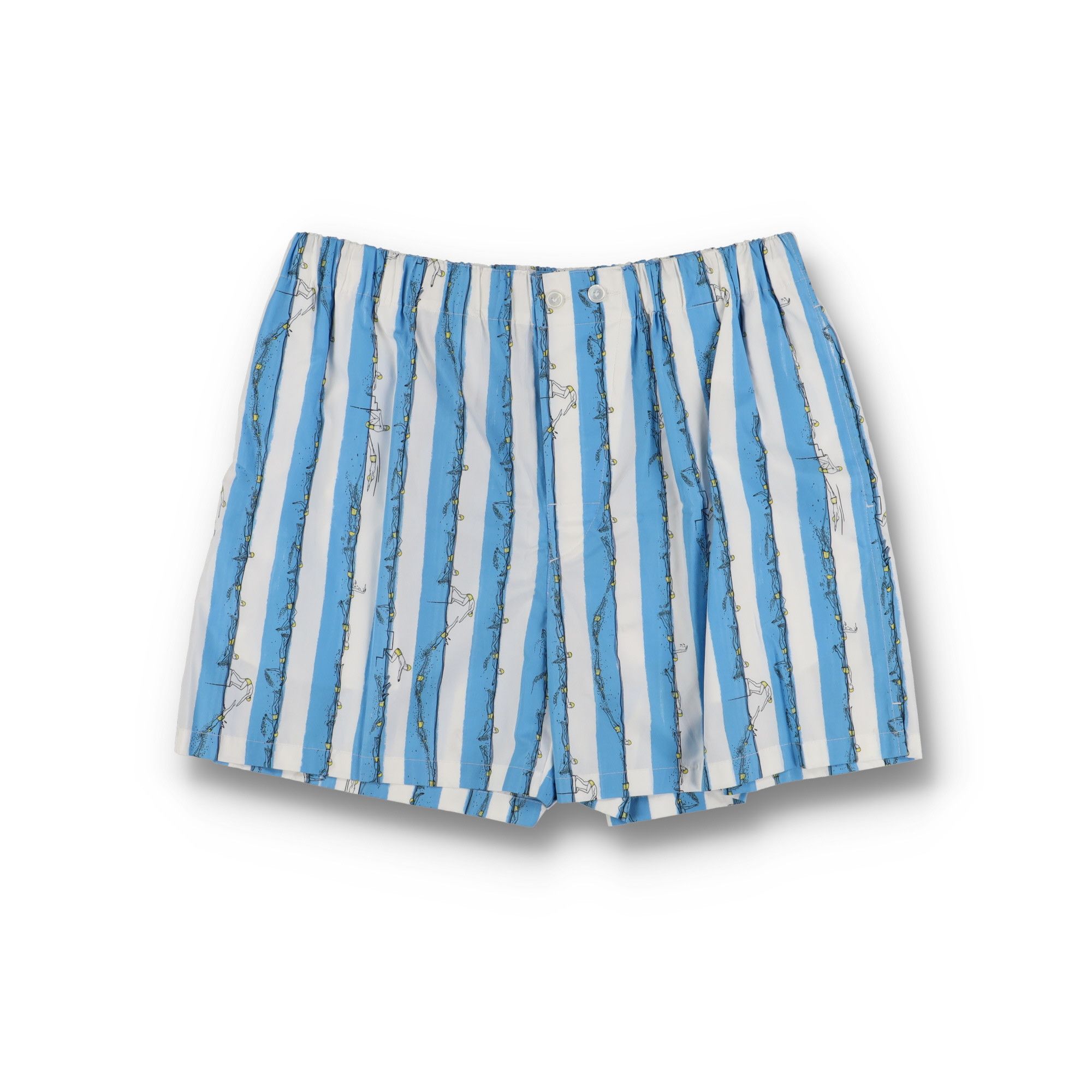 Bottega Veneta Blue Swimmers Print Bermuda Shorts Size US 36 / EU 52 - 1 Thumbnail